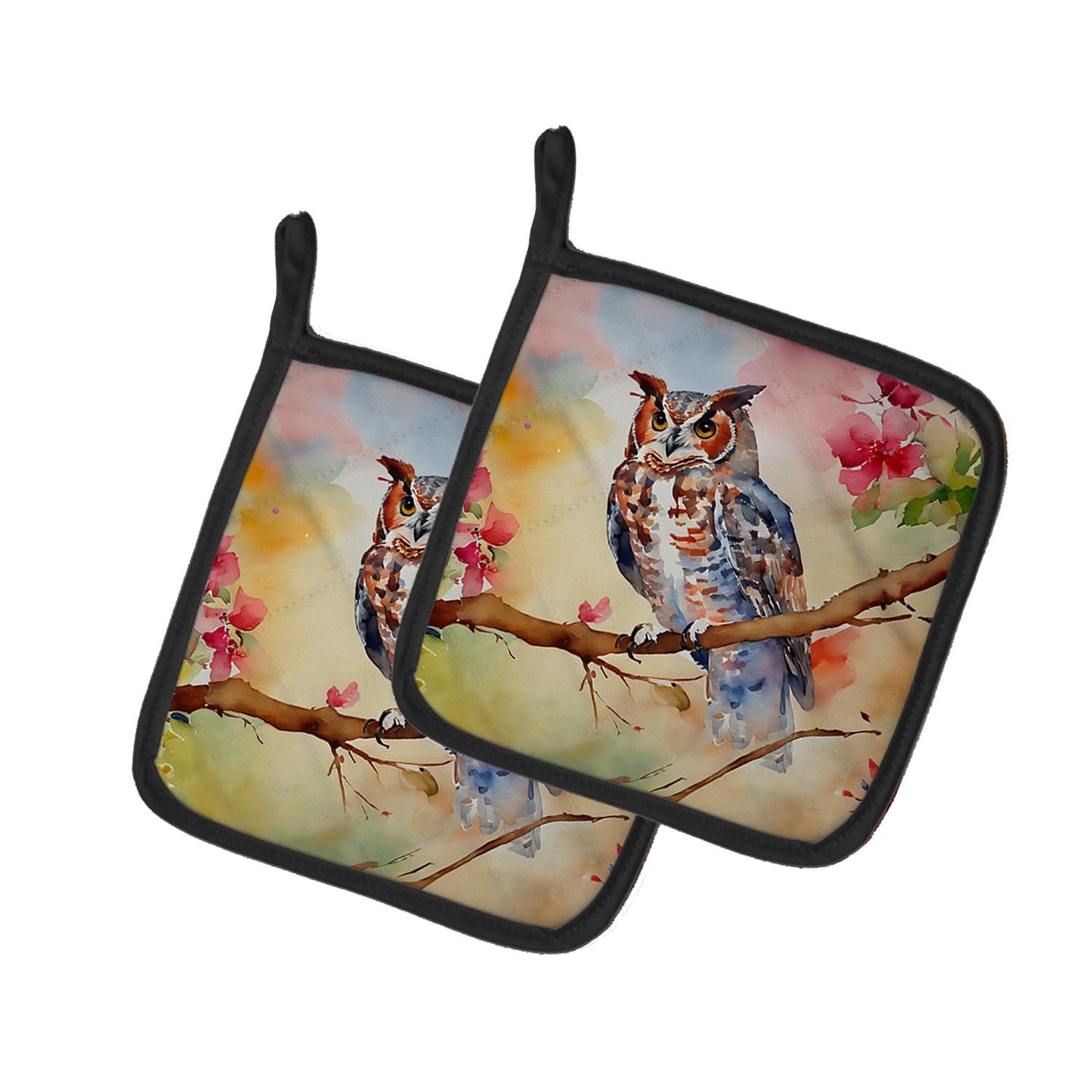 Eastern Screech Owl Pair of Pot Holders