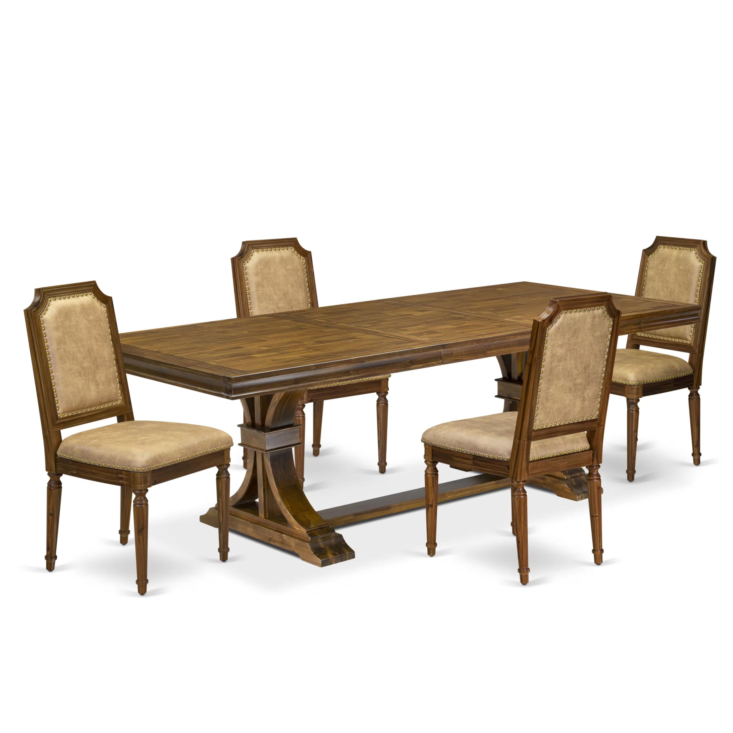5 piece Kitchen Table Set a Modern Dining Table and 4 Dark Grey Dinner Chairs