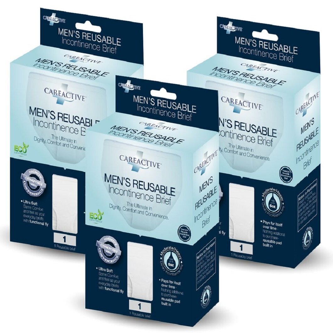 Mens Reusable Incontinence Brief 10oz 3-Pack - Size -3X-Large 50-52