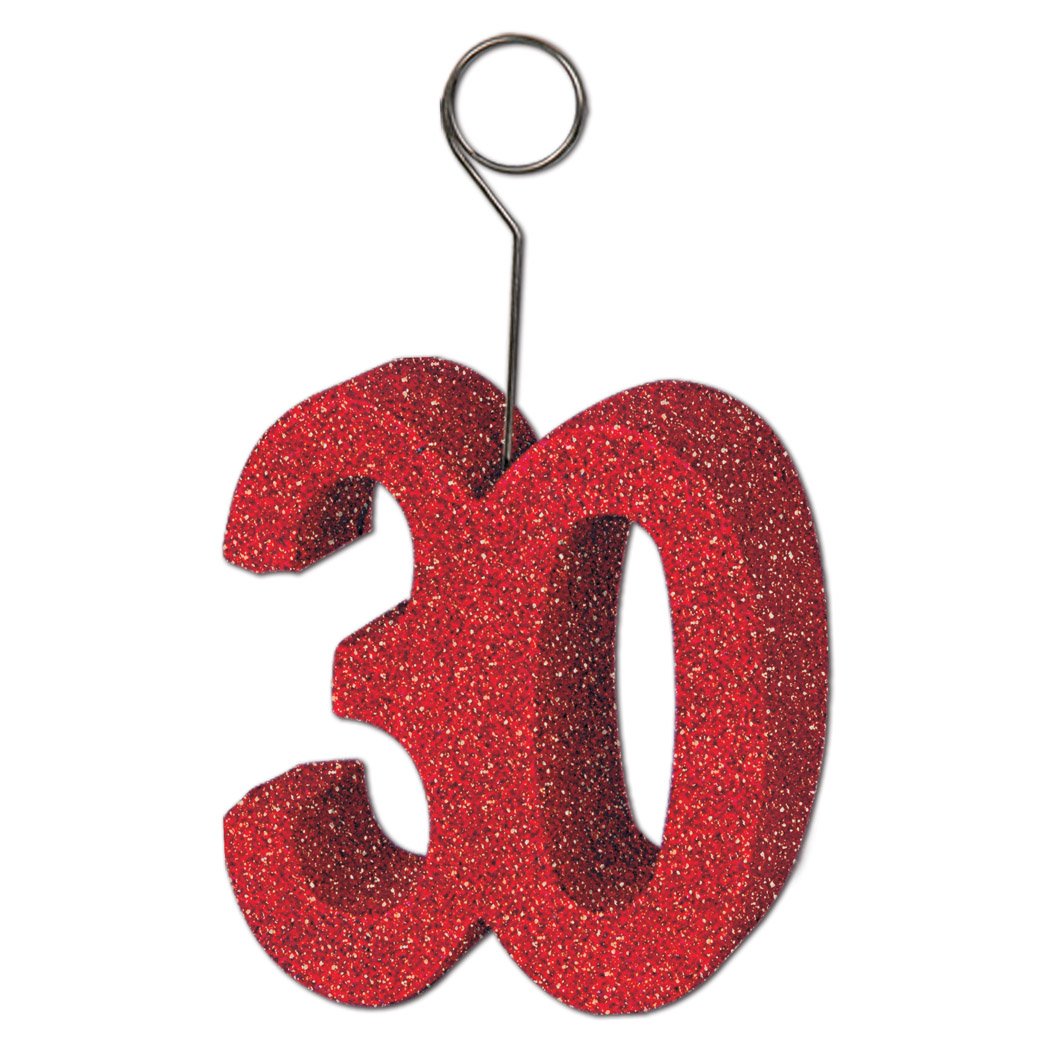 Glittered  30  Photo/Balloon Holder