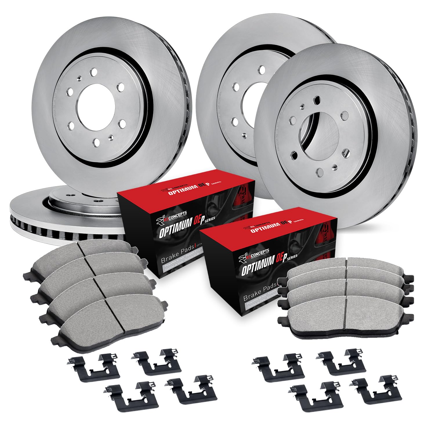 R1 Concepts Disc Brake Rotor Set with Optimum Oe Pads and Hardware WFUH2-44001