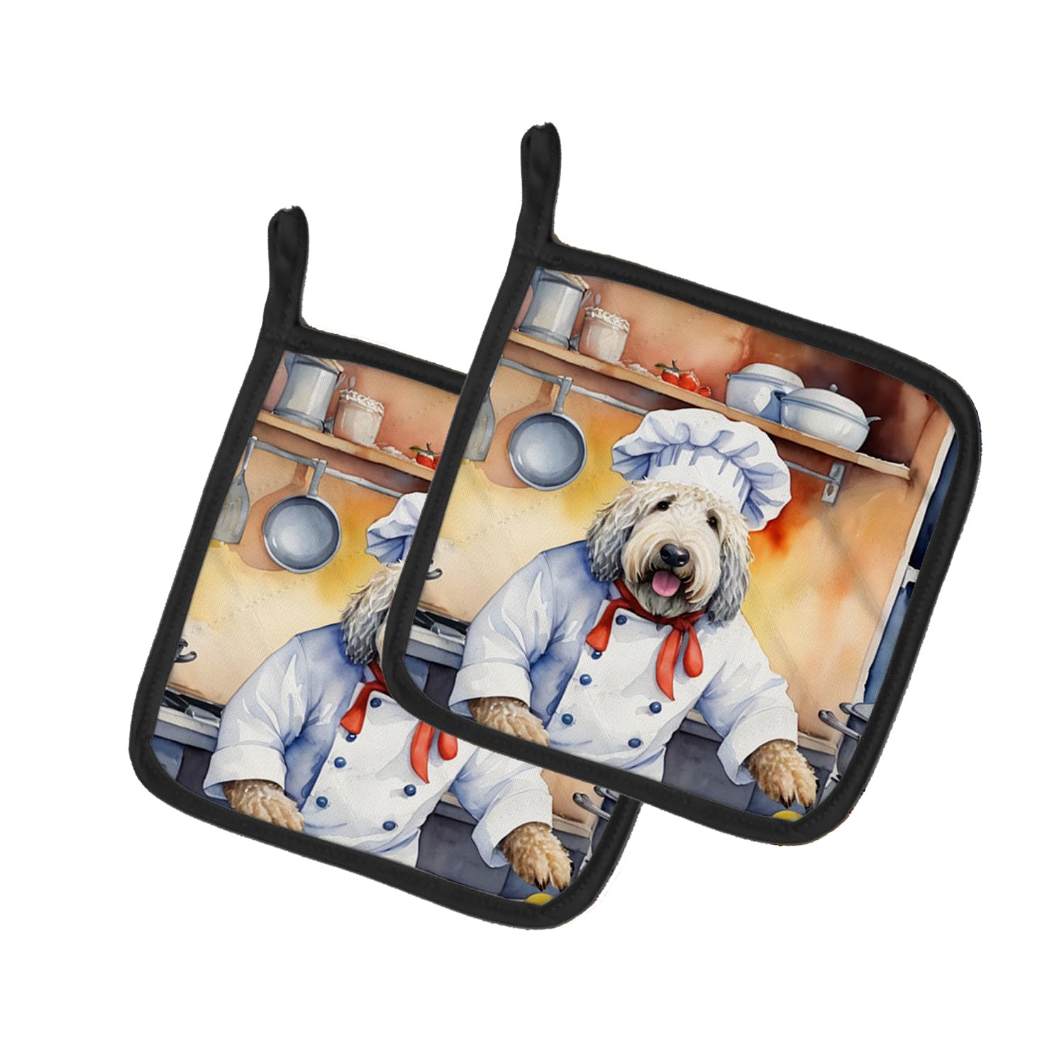 Komondor The Chef Pair of Pot Holders