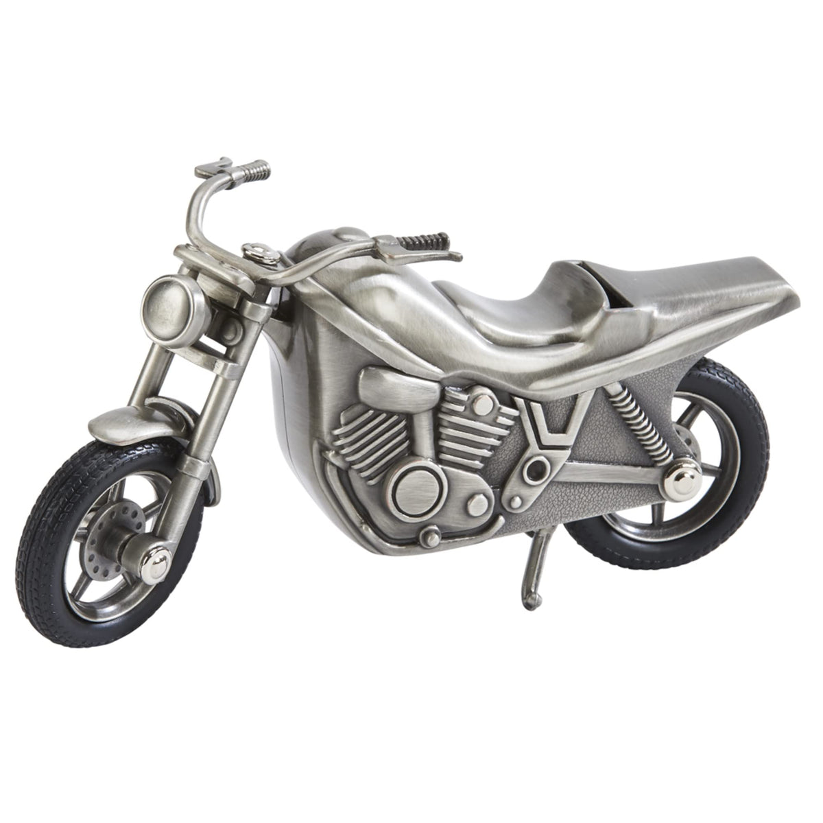 Creative Gifts International Pewter Motorcycle Bank For Kids, Newborn Gift, Silver, 4    X 6.75, Brushed Non-Tarnish Nickel Pl