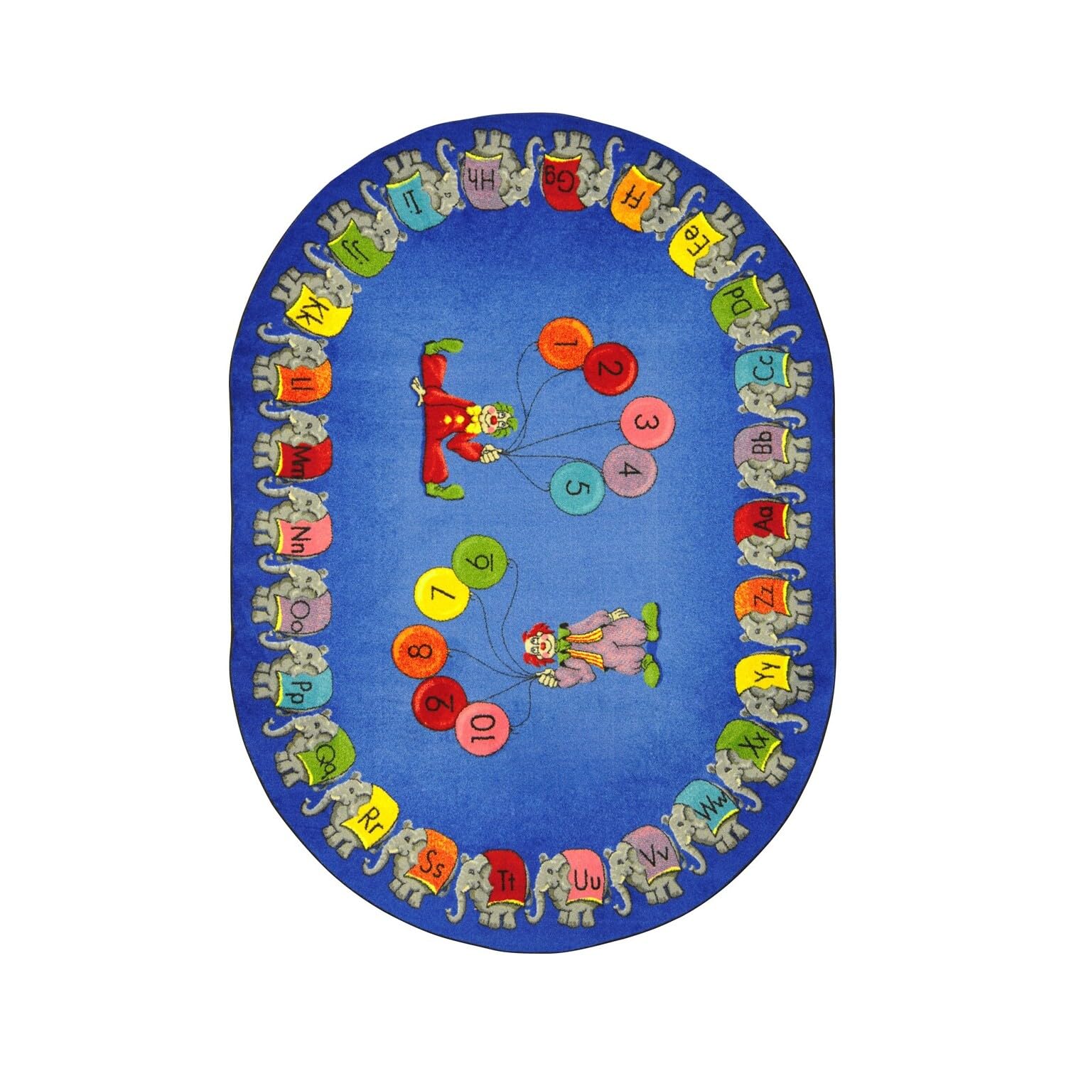 Circus Elephant Parade 54 x 78??Oval area rug in color Multi
