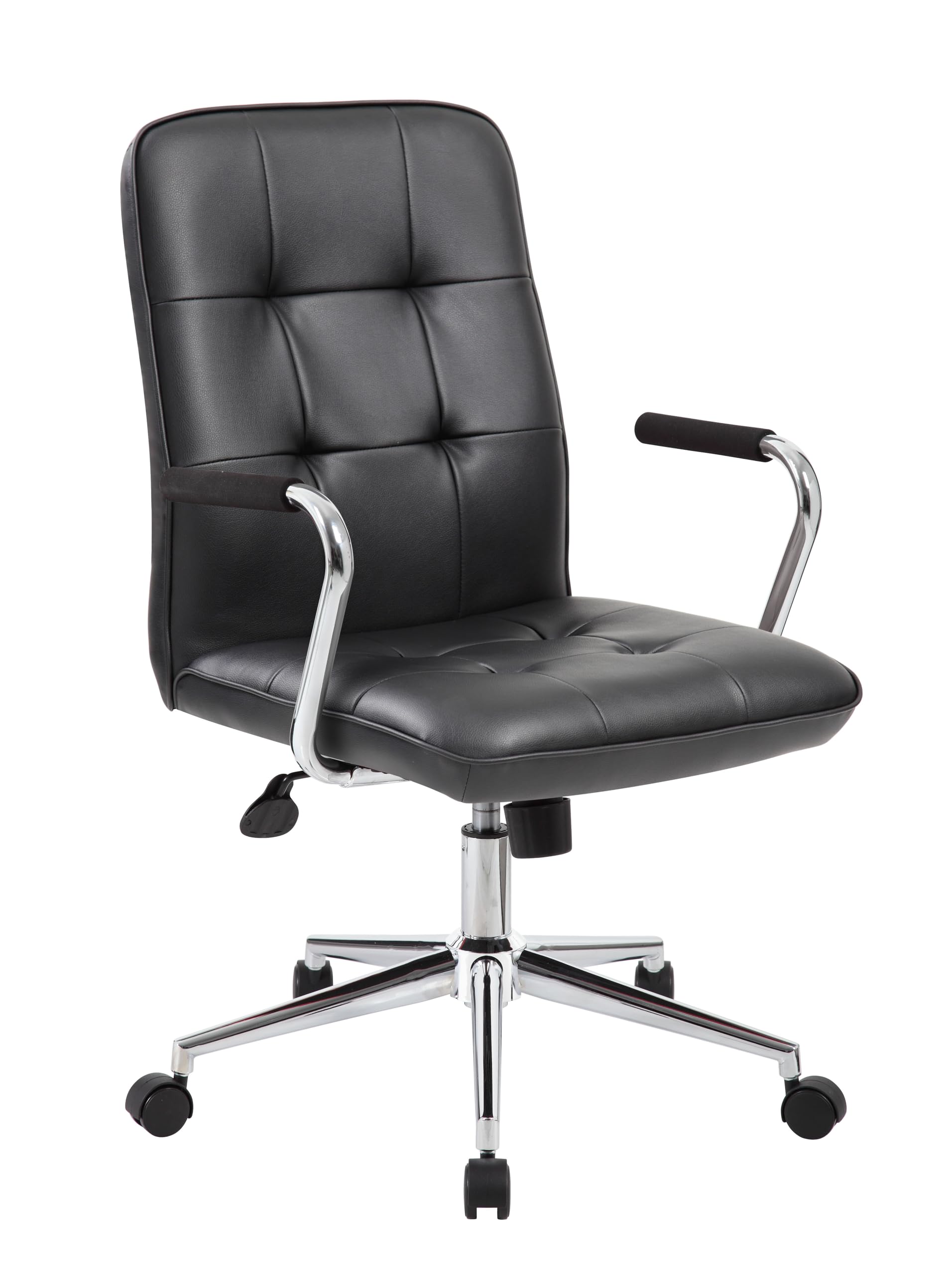 Boss Modern Office Chair w/Chrome Arms - Black