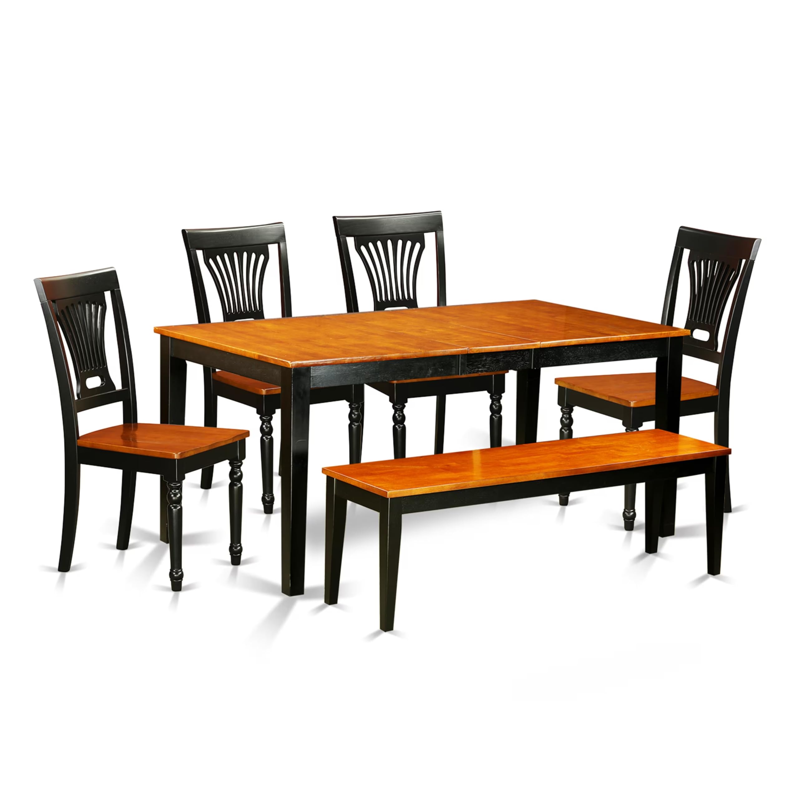 NIPL6-BCH-W 6 PC Dining room set with bench-Kitchen Tables and 4 Dining Chairs Plus bench