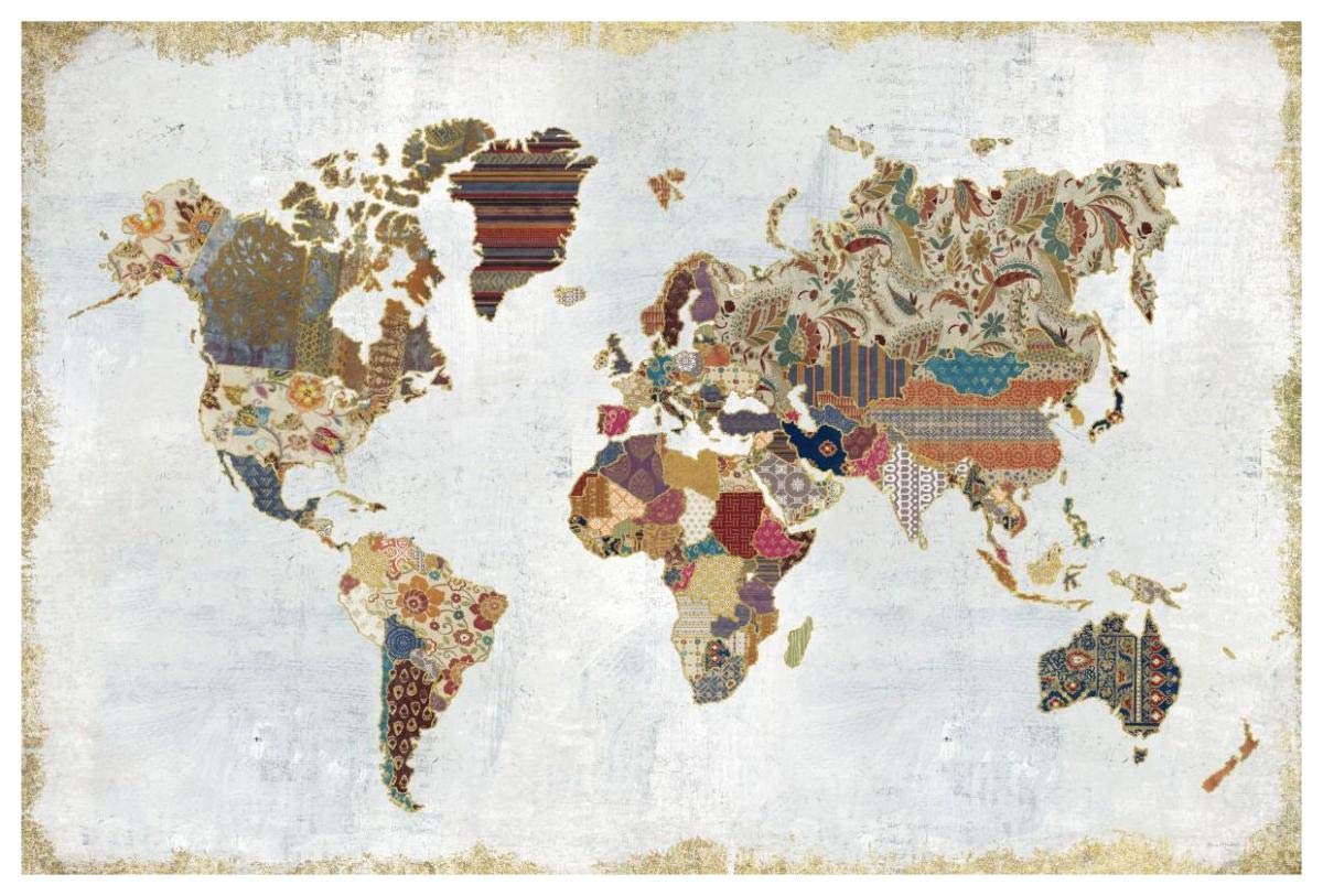 Pattern World Map -Paper Art-62x42”
