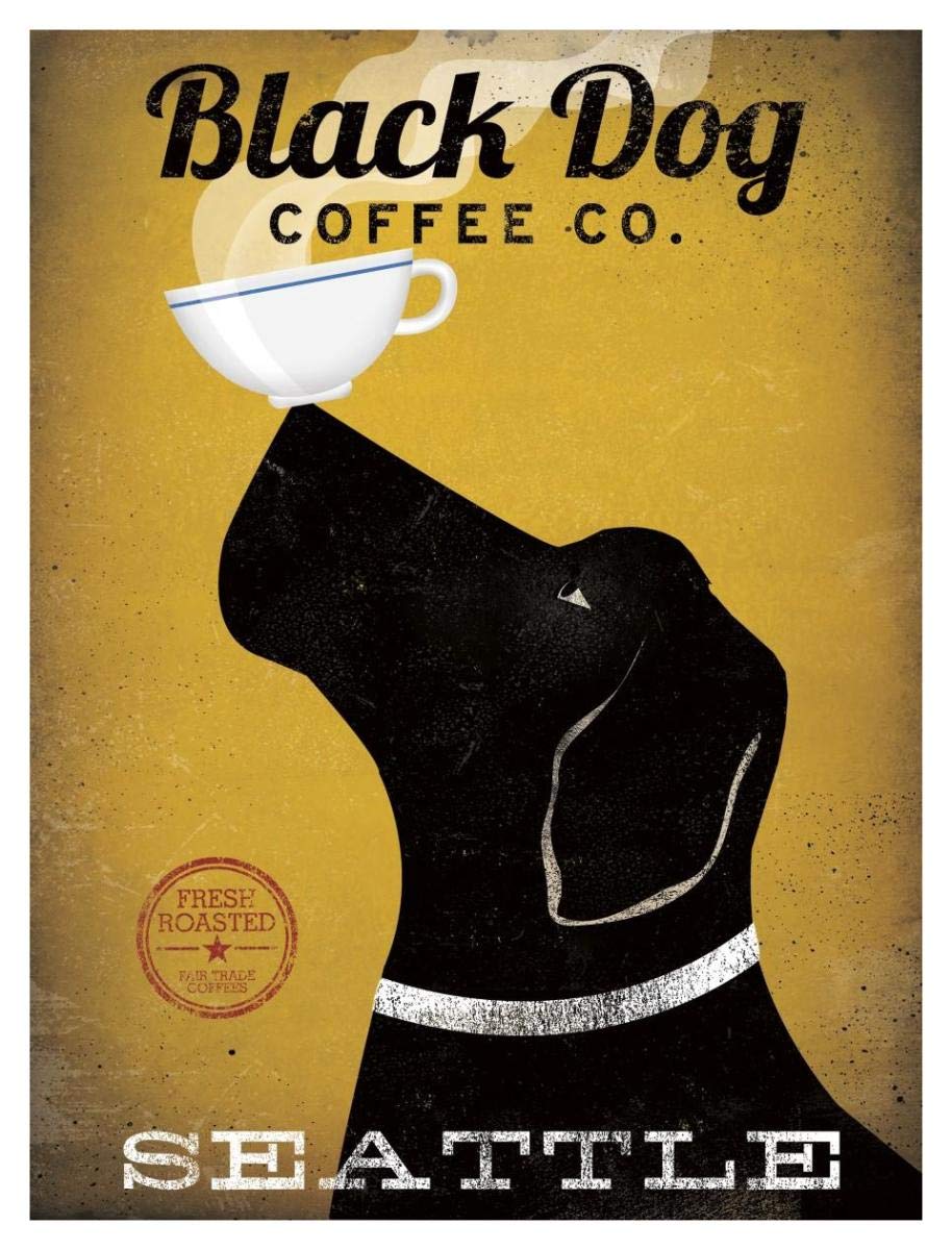 Black Dog Coffee Co Seattle -Paper Art-32x42”