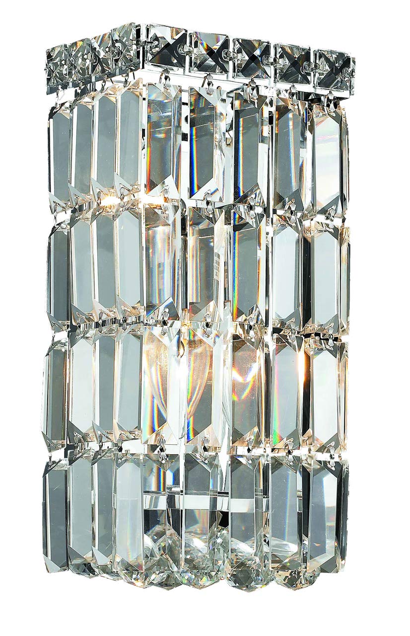 Maxime 2 light Chrome Wall Sconce Clear Royal Cut Crystal