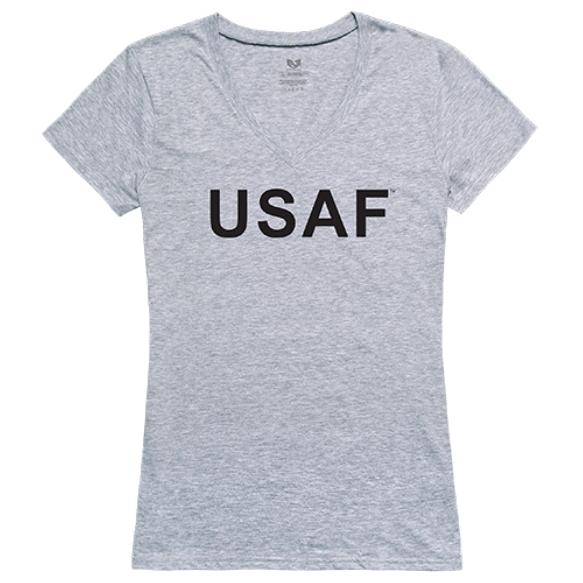 Graphic V-Neck, Air Force, H.Grey, 2X