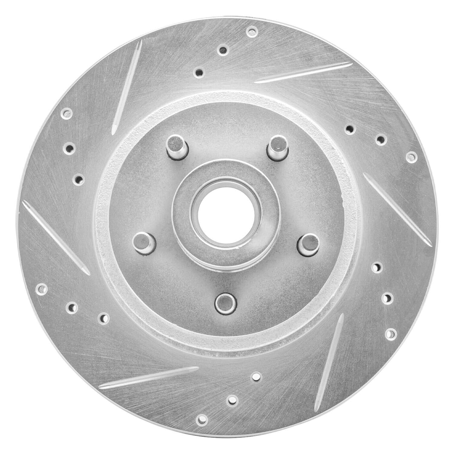 R1 Concepts Brake Rotor Drilled and Slotted Silver EDZ-54009L