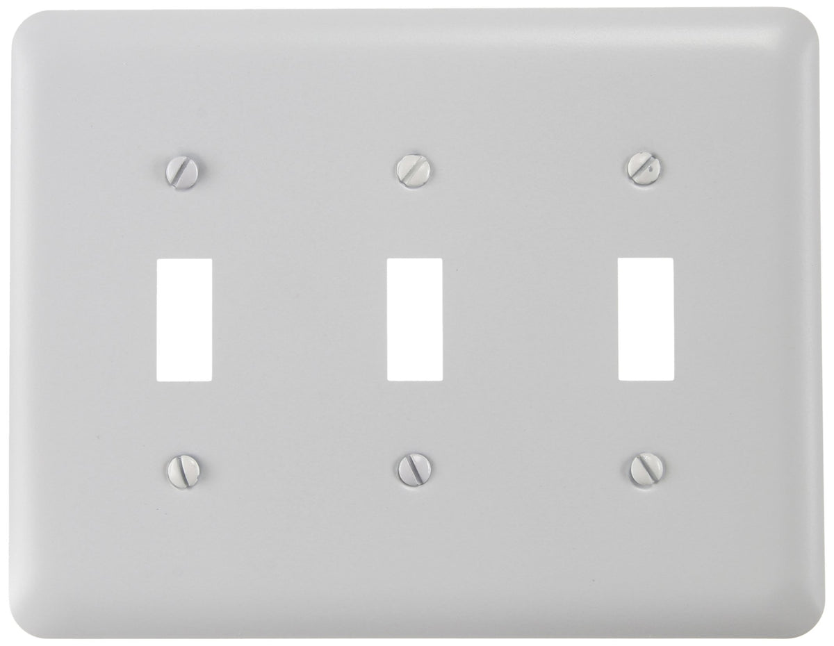Amerelle Devon Triple Toggle Steel Wallplate In White