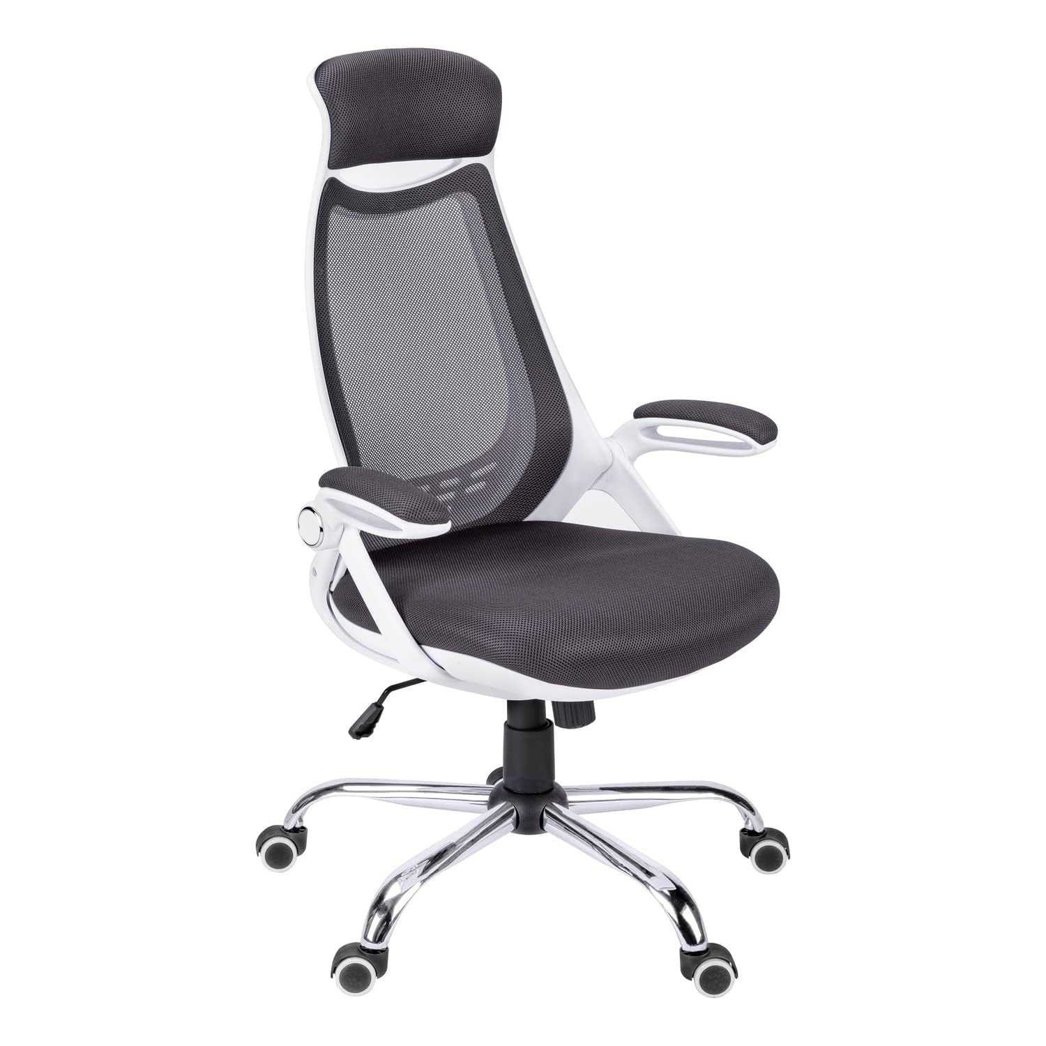 Office Chair, Adjustable Height, Swivel, Ergonomic, Armrests, Computer Desk, Work, Metal, Mesh, White, Grey, Contemporary, Modern
