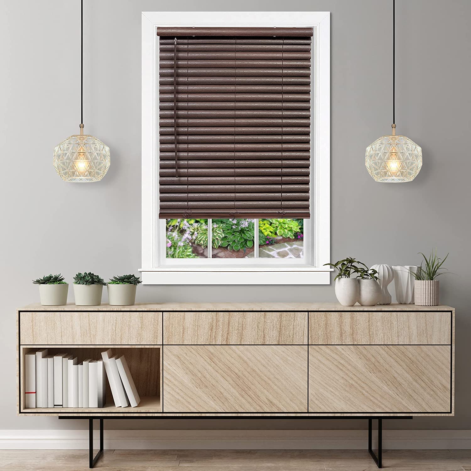 Cordless GII Luna 2 Vinyl Venetian Blind 29x64 - Mahogany