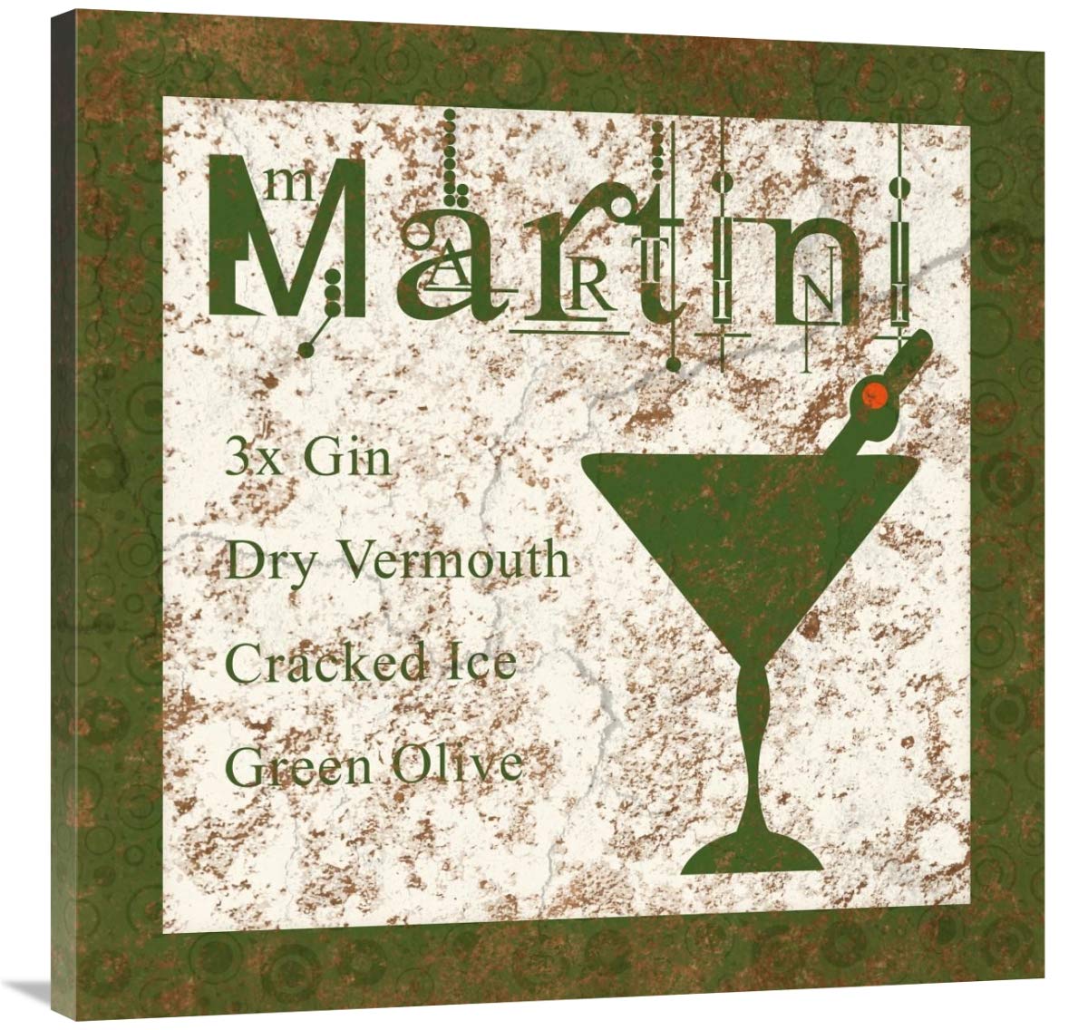 Cocktail Recipes - Martini-Canvas Art-36x36”