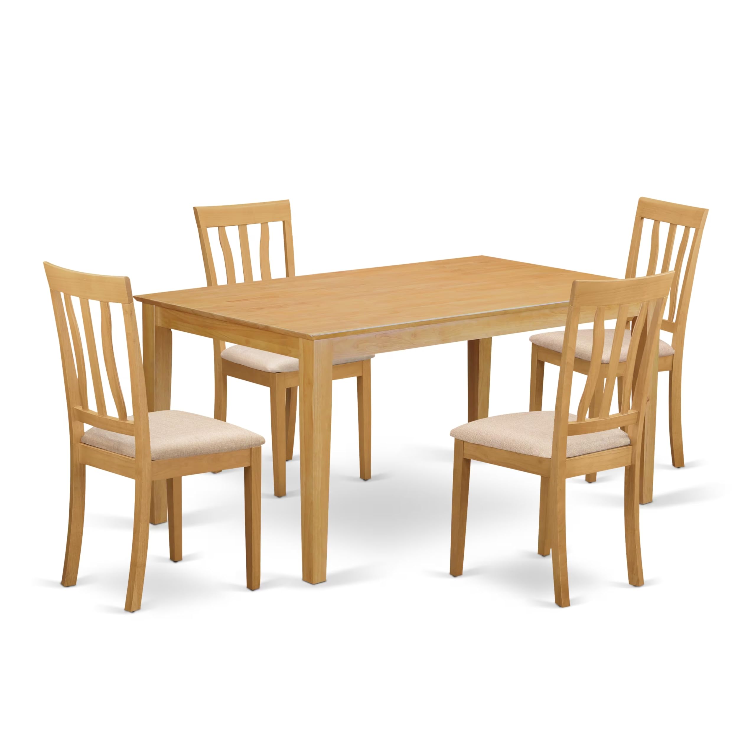 CAAN5-OAK-C 5 Pc Dinette Table set - Kitchen dinette Table and 4 Dining Chairs
