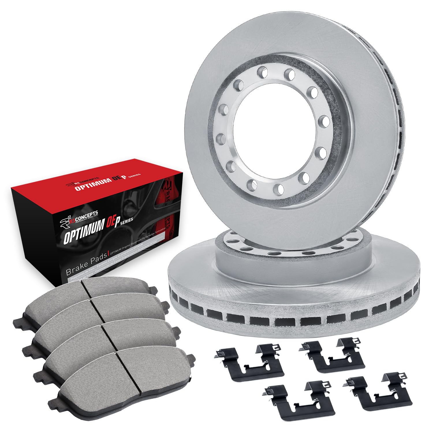 R1 Concepts Disc Brake Rotor Set with Optimum Oe Pads and Hardware WFUH1-72000