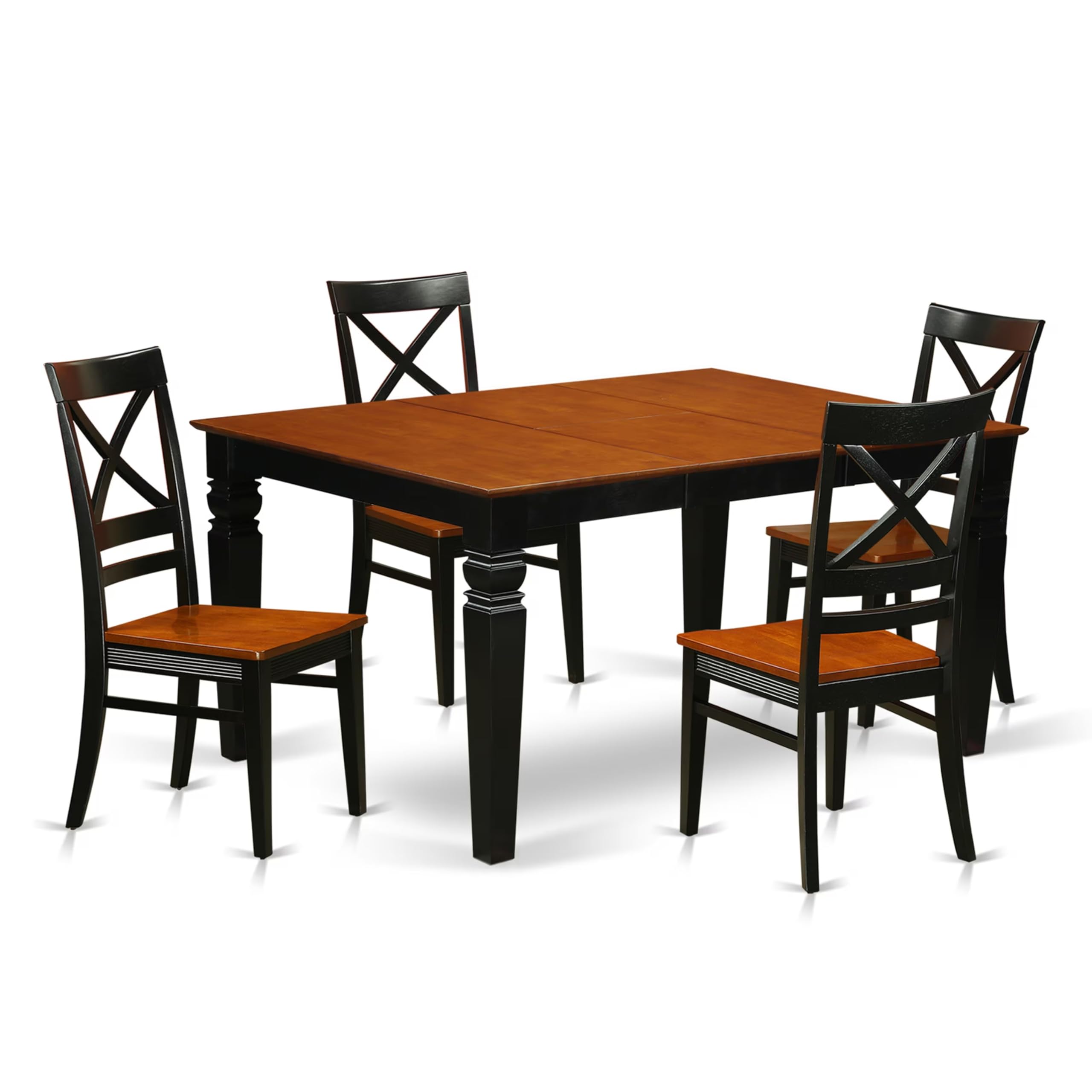 5  Pc  Kitchen  table  set  with  a  Kitchen  Table  and  4  Wood  Dining  Chairs  in  Black