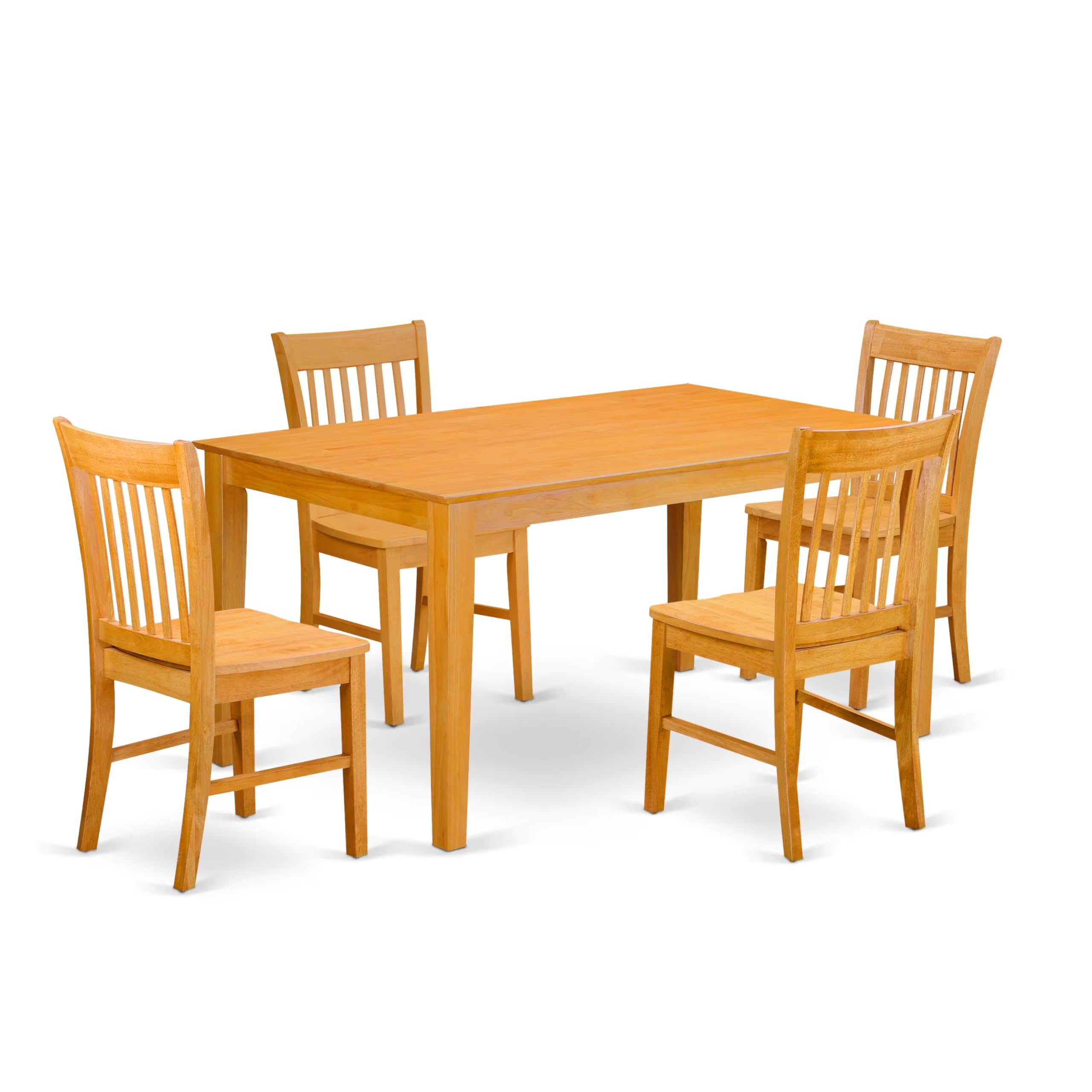 East West Furniture Dining Table DINETTE Set, 60x30, CANO5-OAK-W