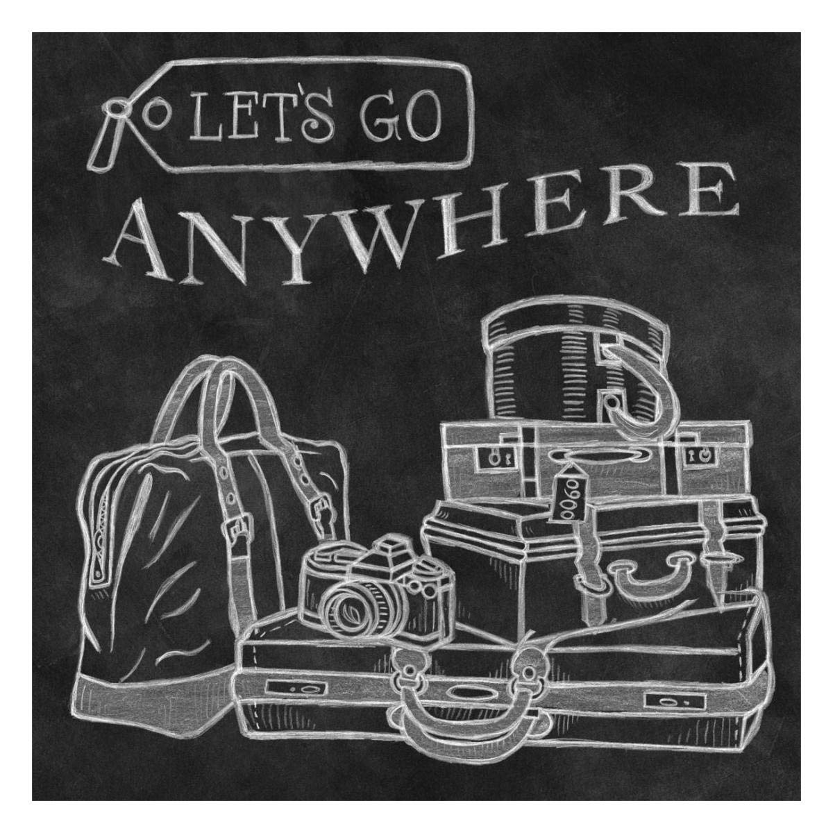 Adventure Love Suitcase Chalk -Paper Art-26x26″