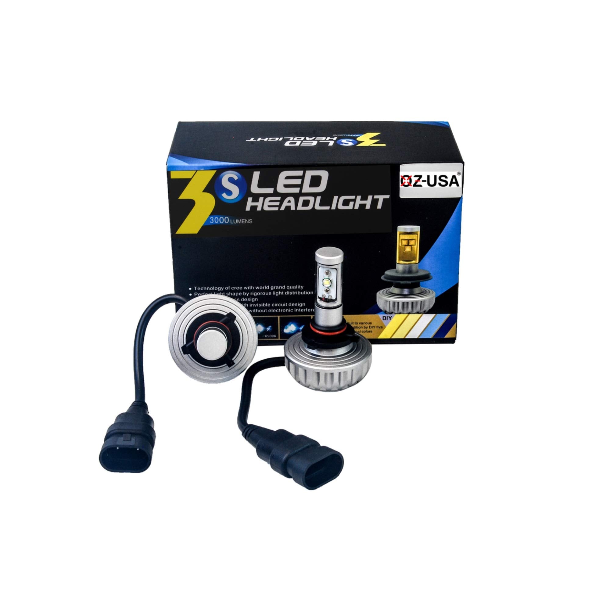 (W) 3HL-H10 LED Headlight Kit by OZ-USA 30W Single Beam Auto 2200LM Xenon White 3000K, 4300K, 6500K, 8000K, 10000K