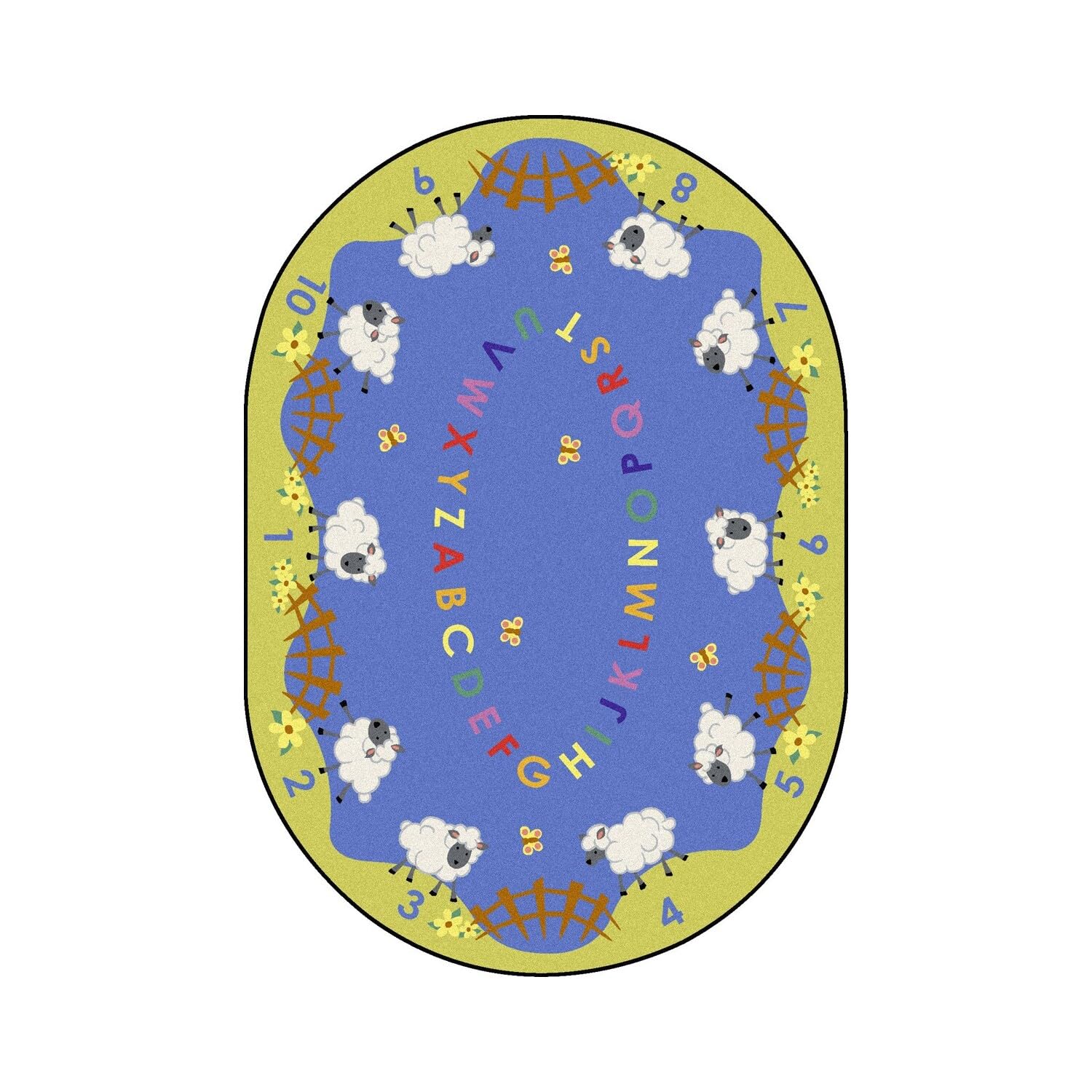 Lamby Pie 109 x 132??Oval area rug in color Multi