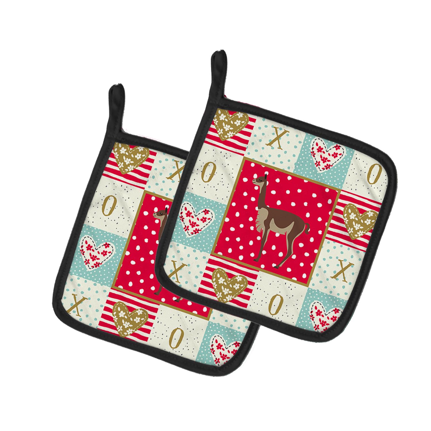 Vicugna or Vicuna Love Pair of Pot Holders
