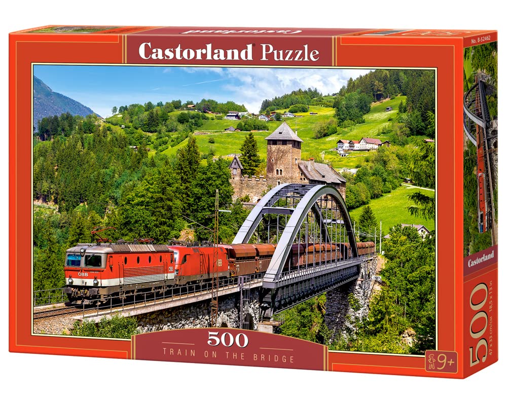 Bridge Toys - Castorland, 500 Piece Jigsaw Puzzle, Train on the Bridge