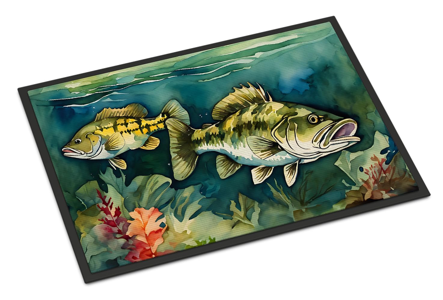 Carolines Treasures DAC2826JMAT Smallmouth Bass Doormat Front Door Mat Indoor Outdoor Rugs for Entryway, Non Slip Washable Low Pile, 24H X 36W