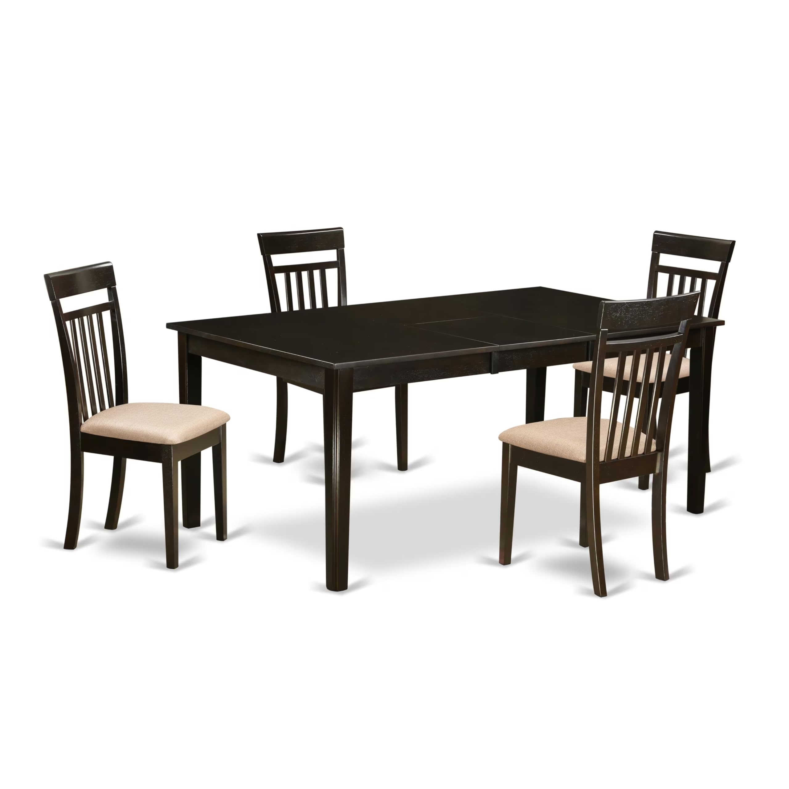 HECA5-CAP-C 5 Pc formal Dining room set-Dinette Table featuring Leaf and 4 Dining Chairs.