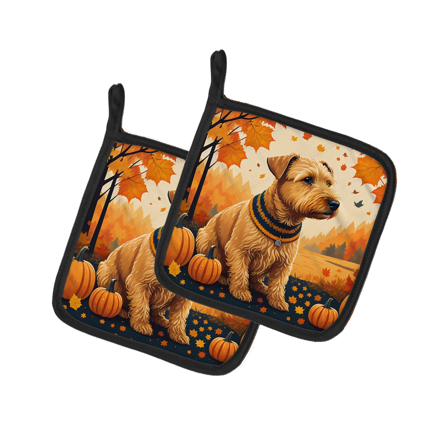 Lakeland Terrier Fall Pair of Pot Holders