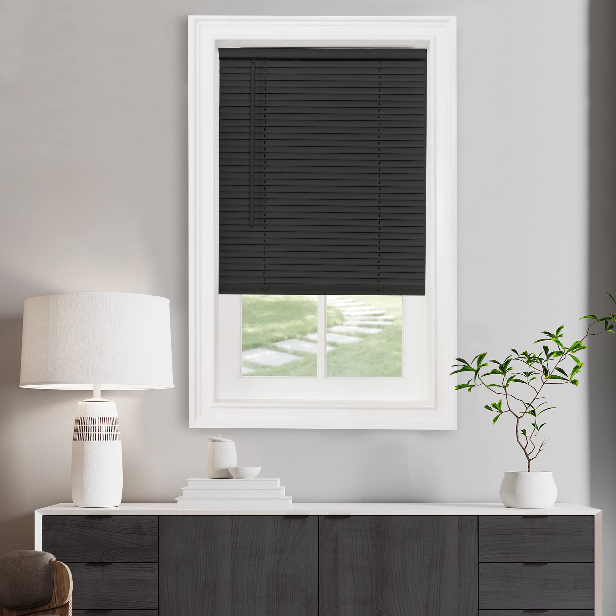 Cordless GII Morningstar 1 Mini Blind 23x64 - Black