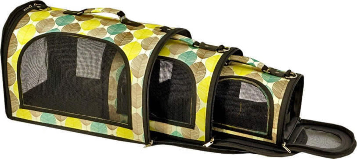 A&E Happy Beaks Medium - Soft Sided Travel Carrier, Tan Leaf