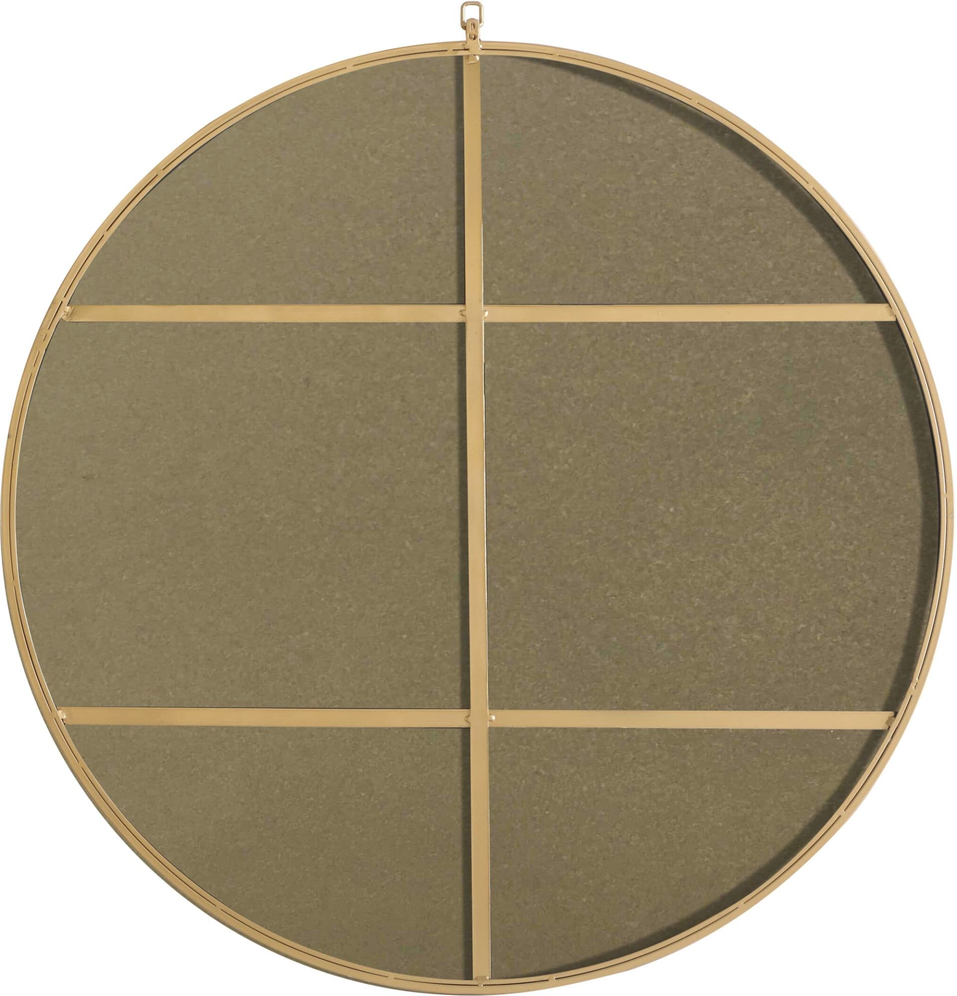 Metal frame Round Mirror with decorative hook 42 inch Black finish