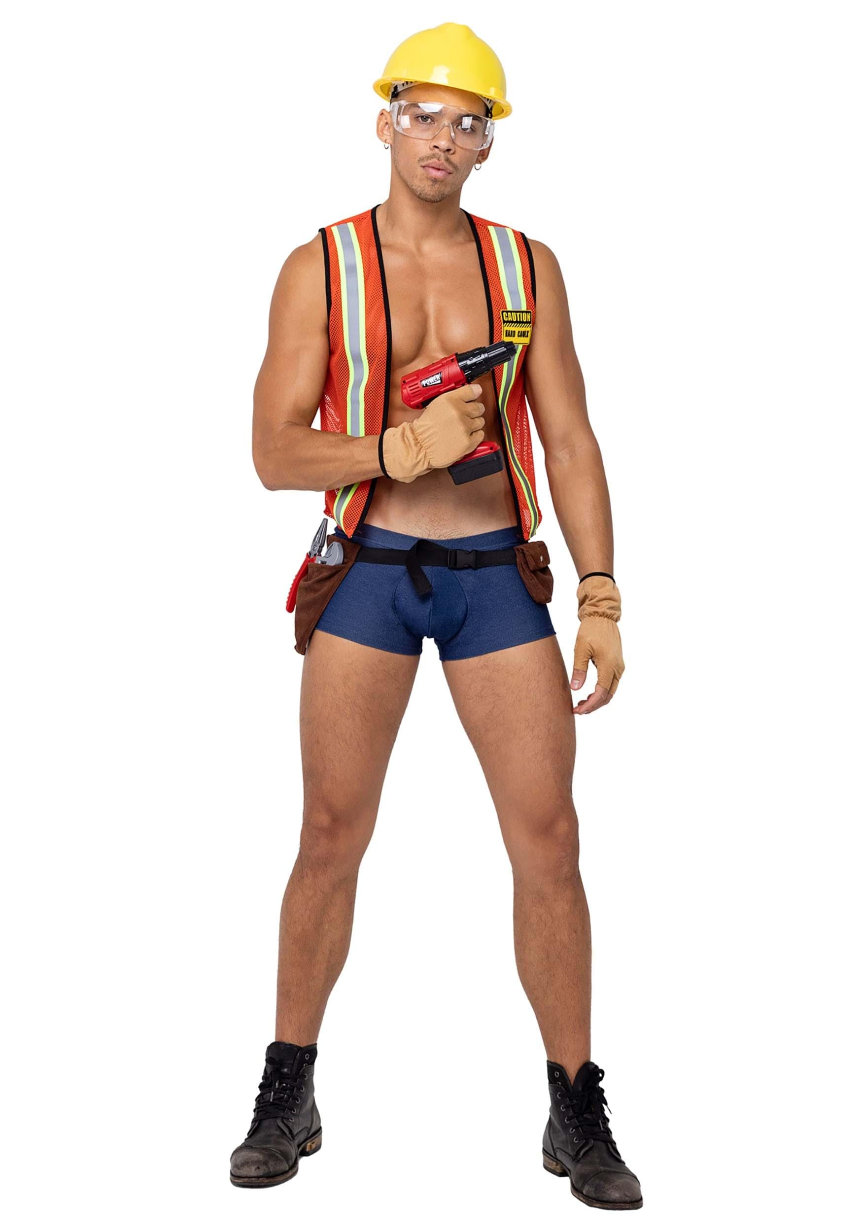 6195 - 5PC Mens Construction Hard-Worker - Small / Orange/Blue