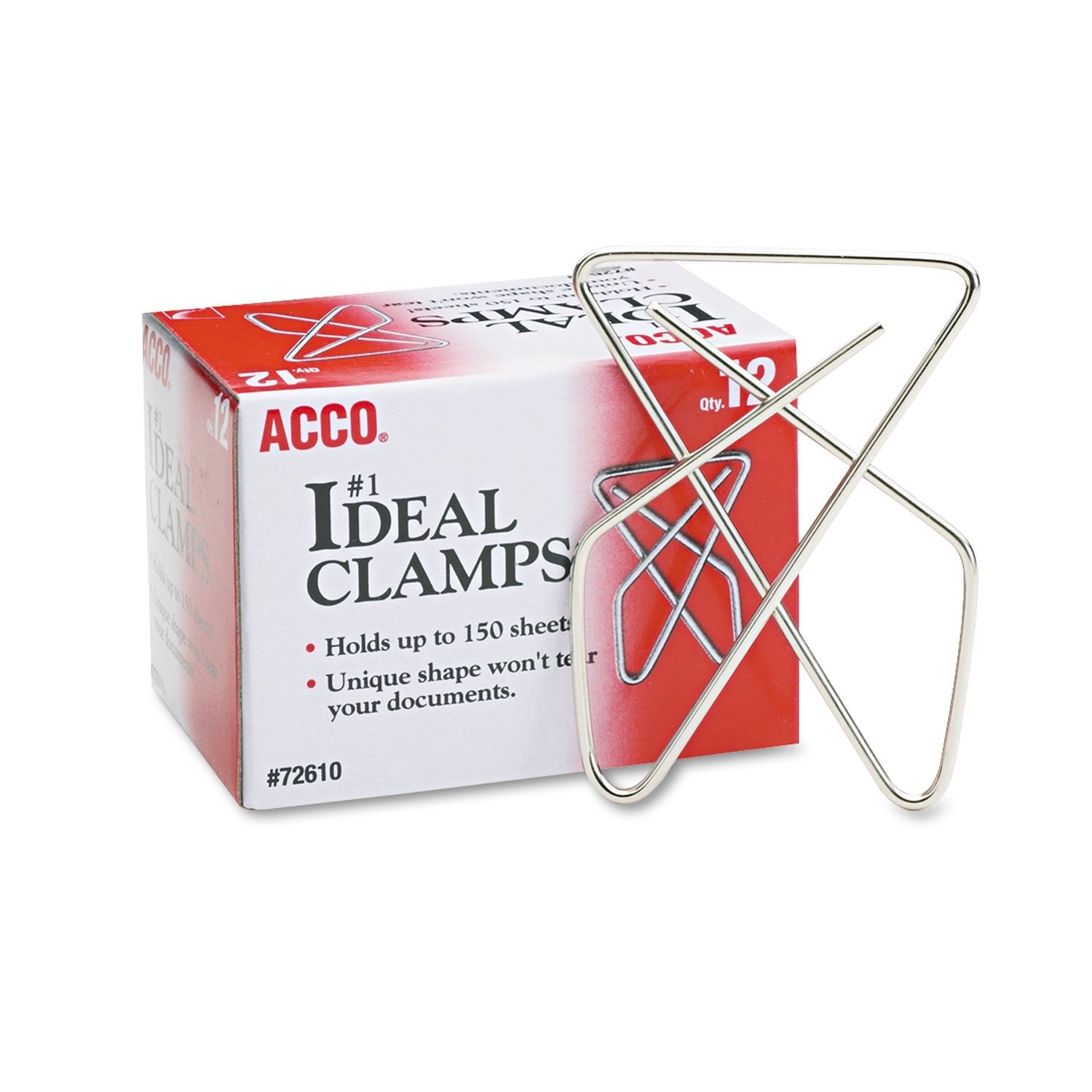 Officemate Butterfly Large Number 1 Paper Clip, 2-1/2 Inches, Steel Wire, Pack of 12