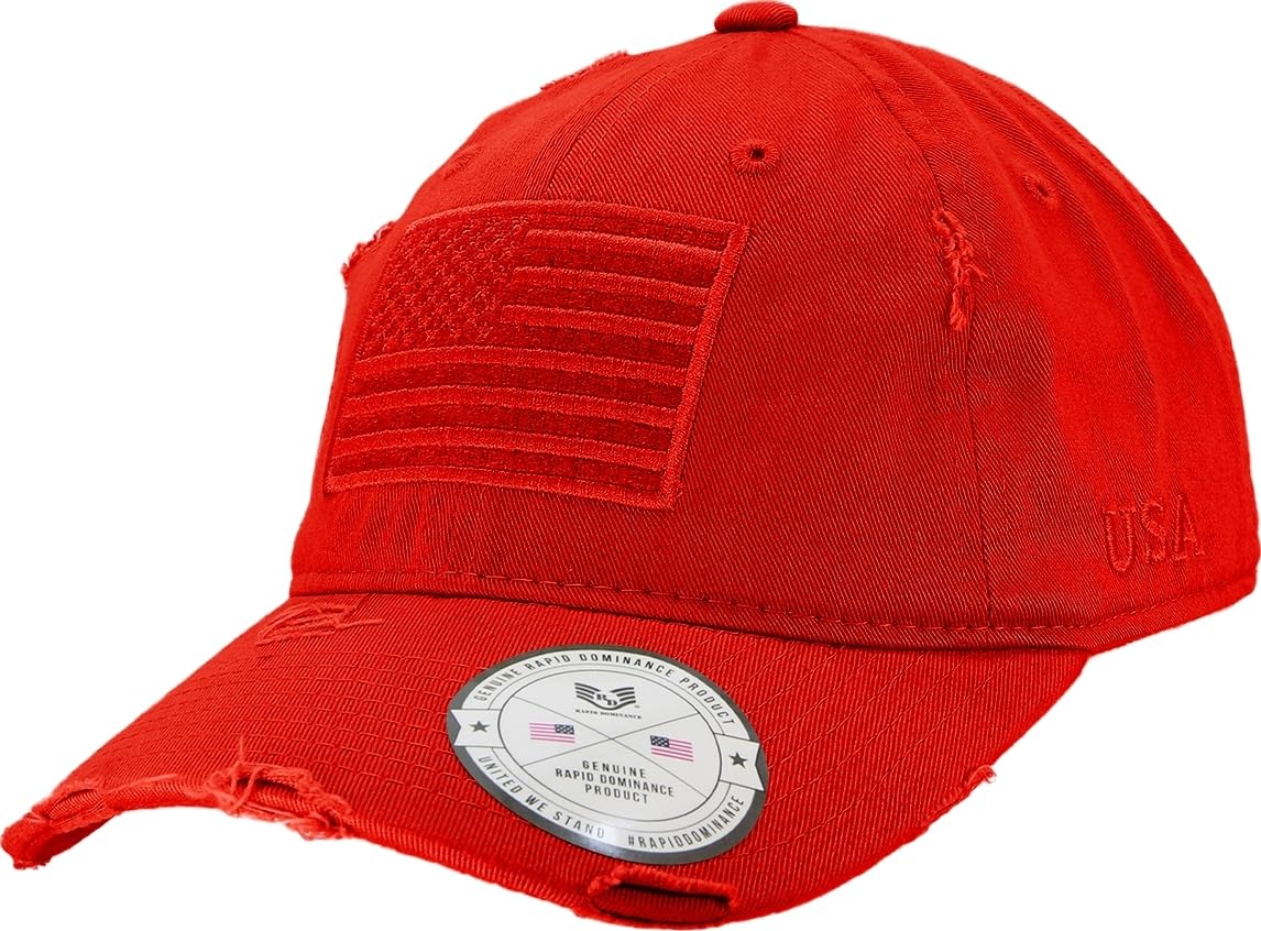 Vintage USA Flag Patch Cap, Red