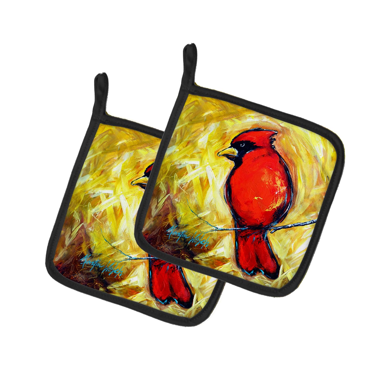 Sha Red Baba Bird Pair of Pot Holders