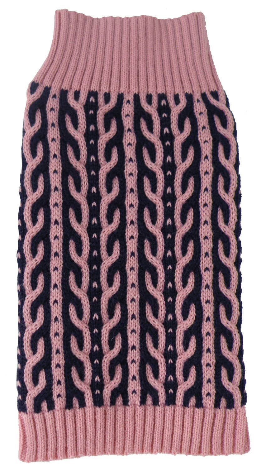 Harmonious Dual Color Weaved Heavy Cable Knitted Fashion Designer Dog Sweater
