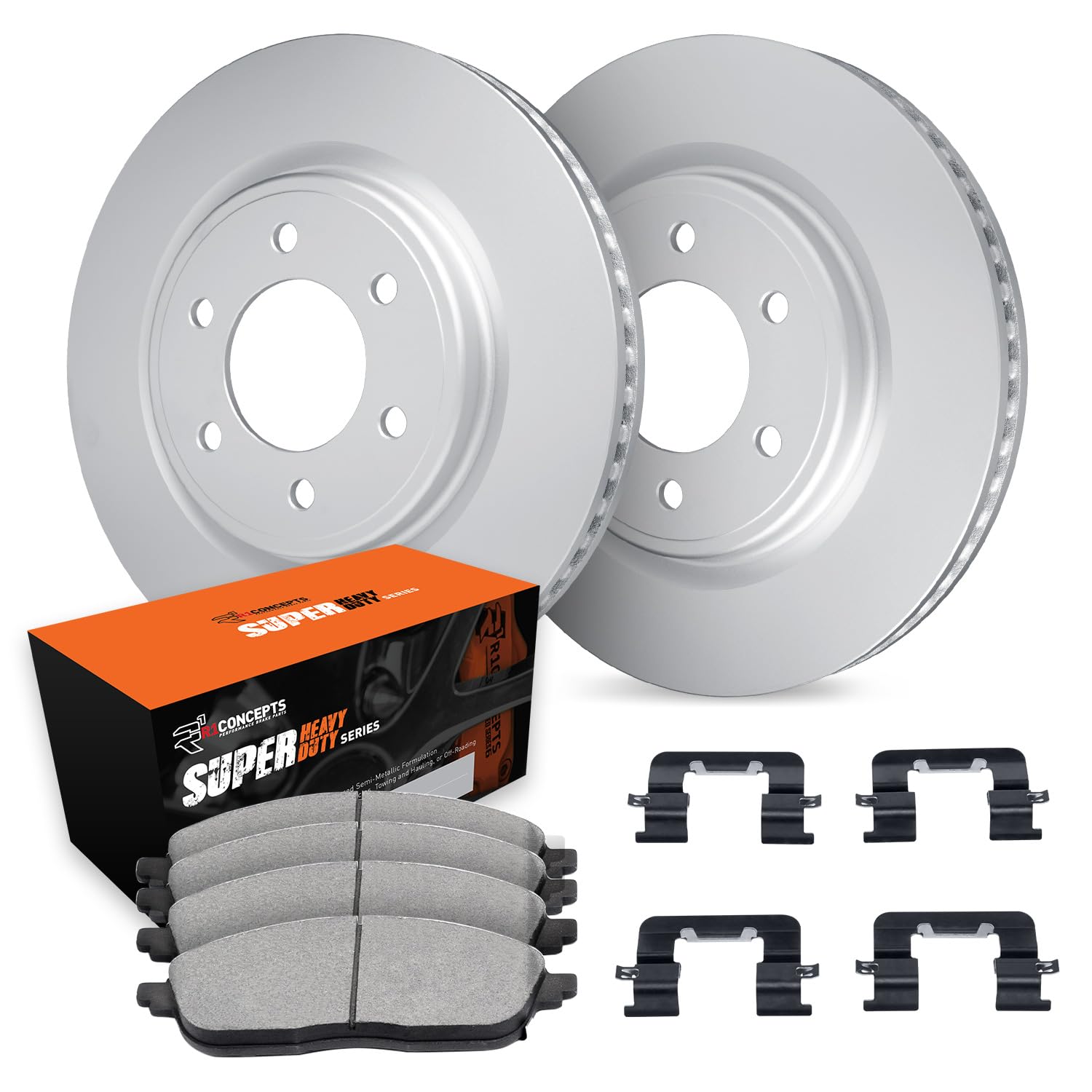 R1 Concepts GEOMET Disc Brake Rotor Set with Super Duty Pads and Hardware WJXH1-99196