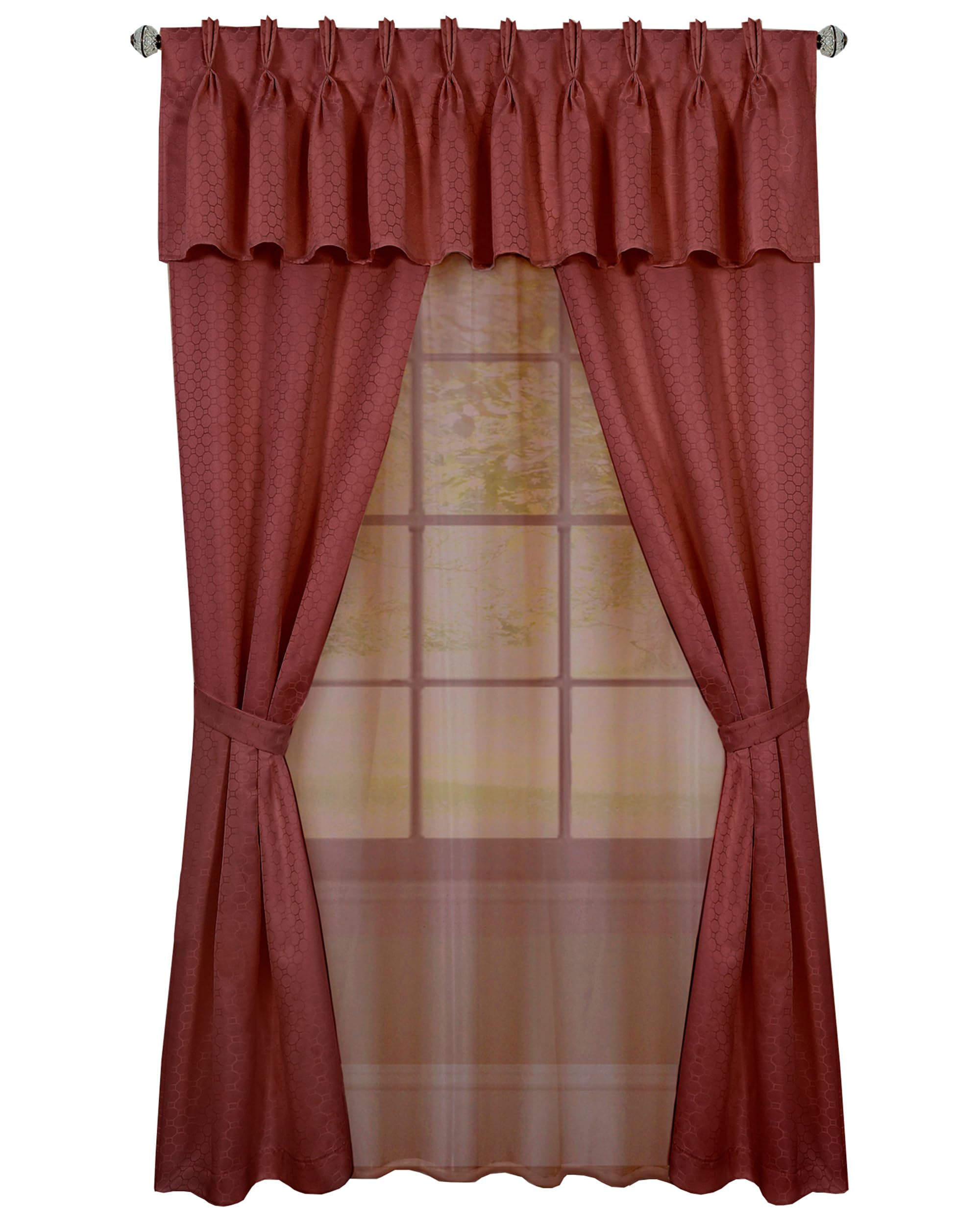 Claire 6 Pc Window Set  - 55x63 - Marsala