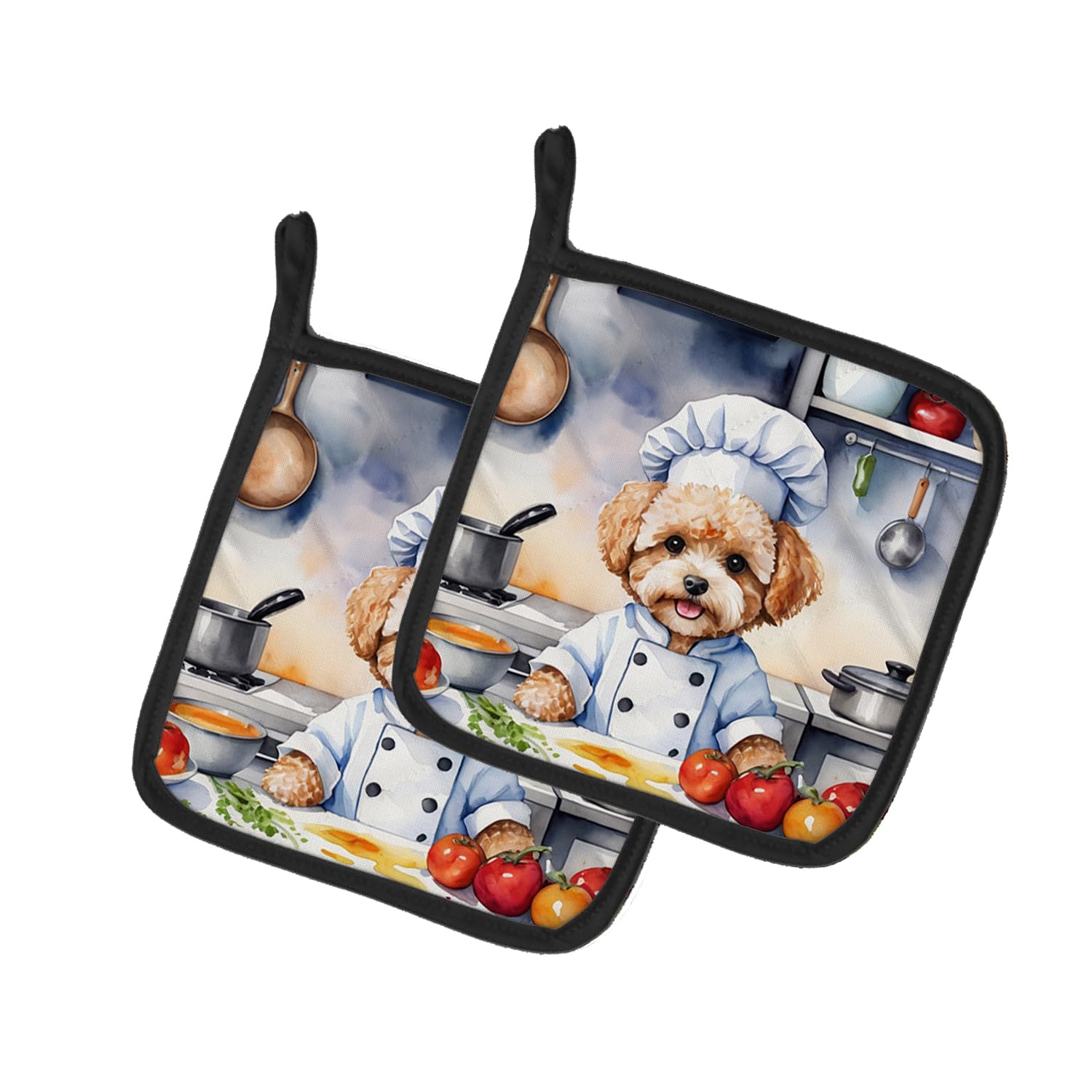 Maltipoo The Chef Pair of Pot Holders
