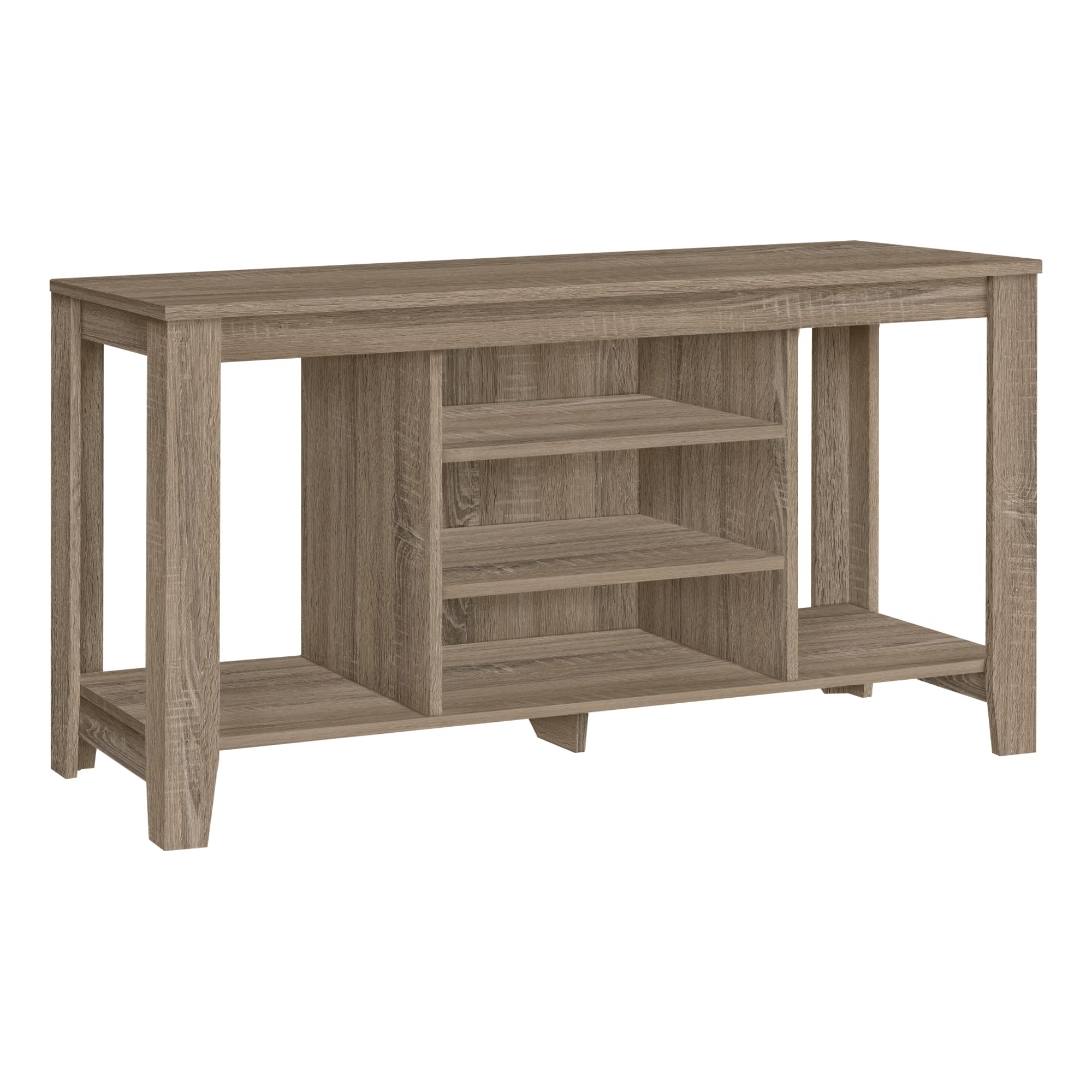 Tv Stand, 48 Inch, Console, Media Entertainment Center, Storage Shelves, Living Room, Bedroom, Laminate, Brown, Contemporary, Modern