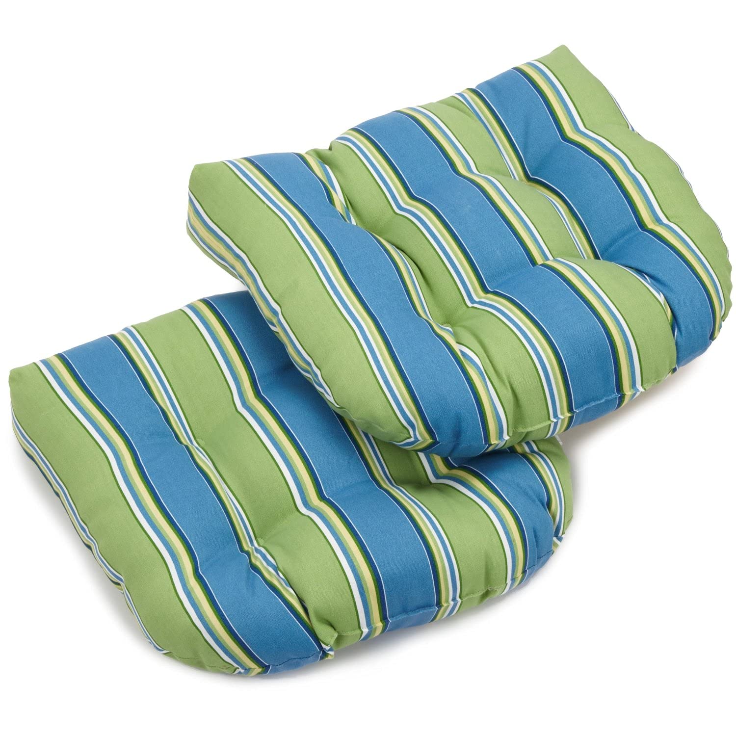 19-inch U-Shaped Outdoor Spun Polyester Tufted Dining Chair Cushion (Set of 2) - Haliwell Caribbean