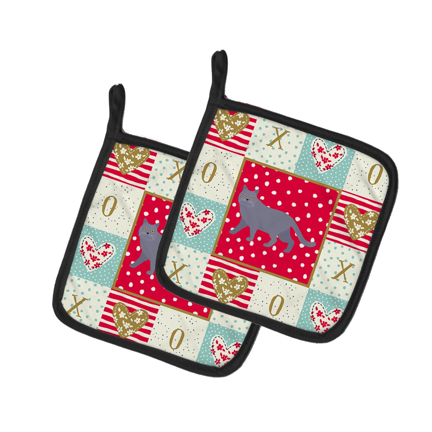 British Shorthair #1 Cat Love Pair of Pot Holders