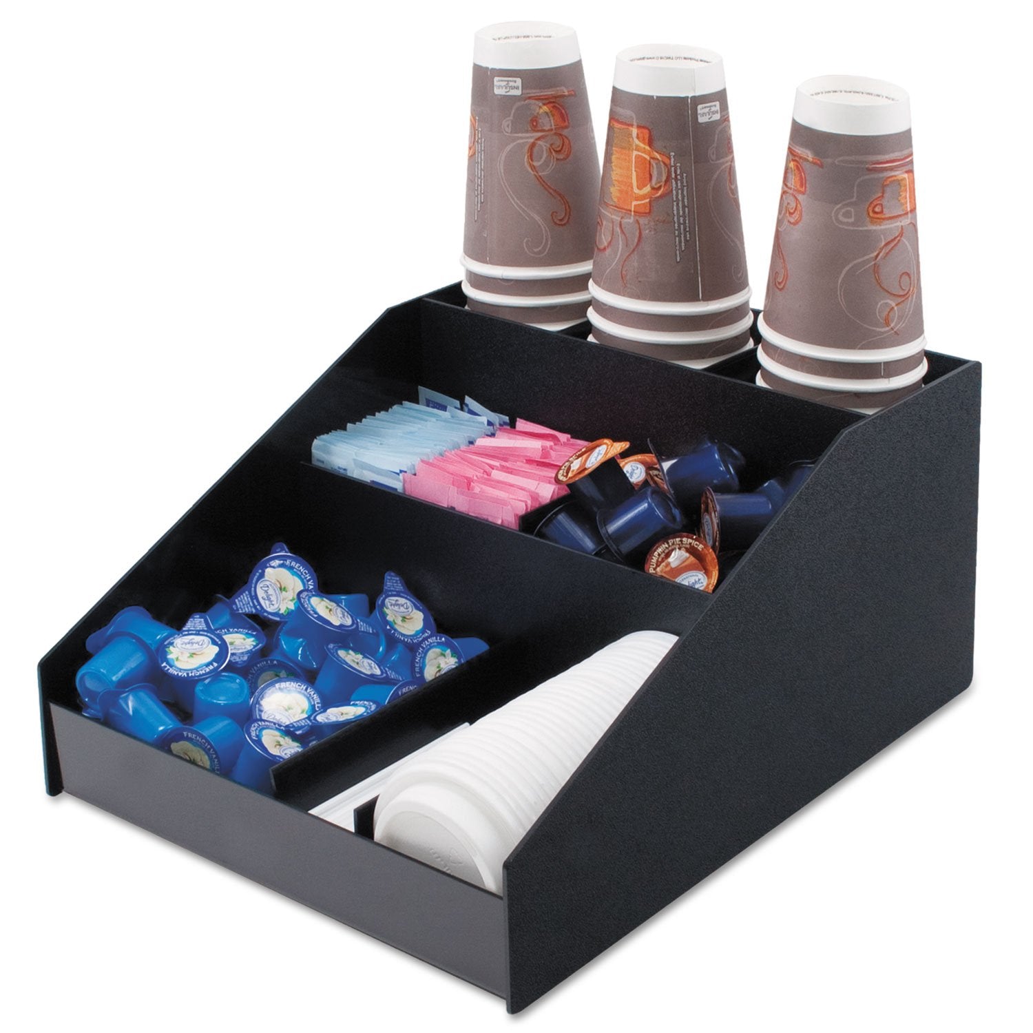 Horizontal Condiment Organizer, 9 Compartments, Black