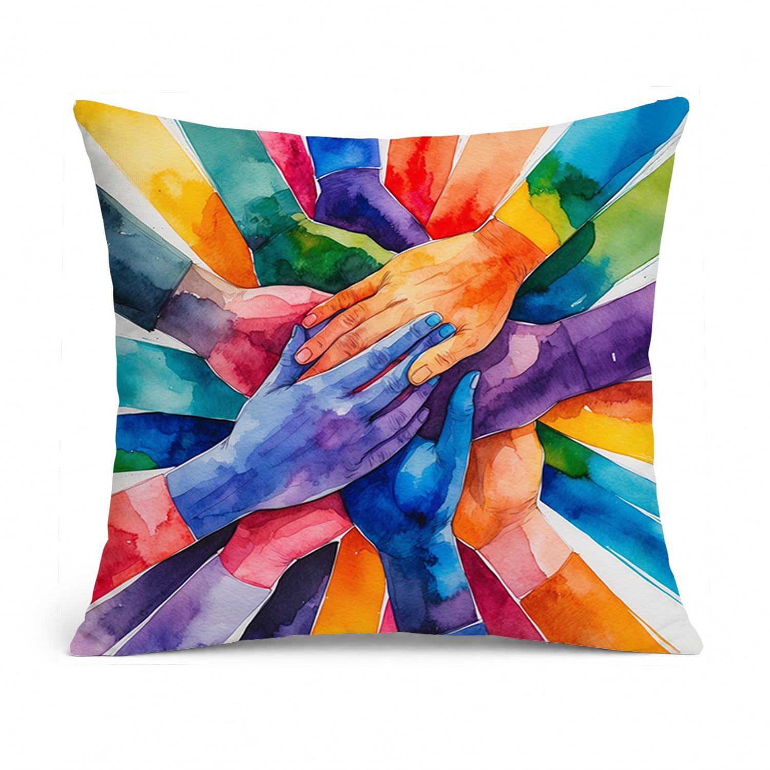 Carolines Treasures Together, Stronger Pride Throw Pillow Machine Washable, Indoor Outdoor Decorative Pillow for Couch, Bed or Patio, 14Hx14W
