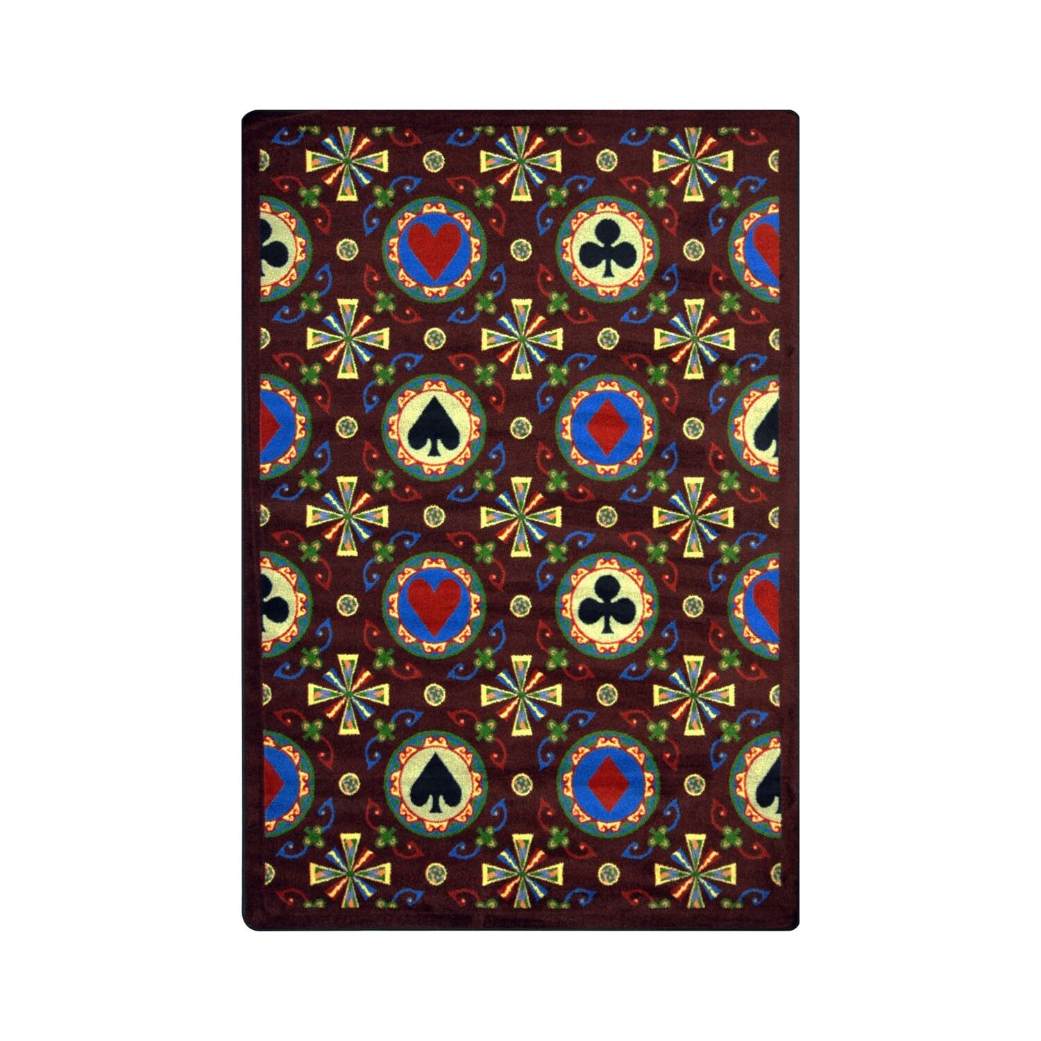 Stacked Deck 109 x 132??area rug in color Burgundy
