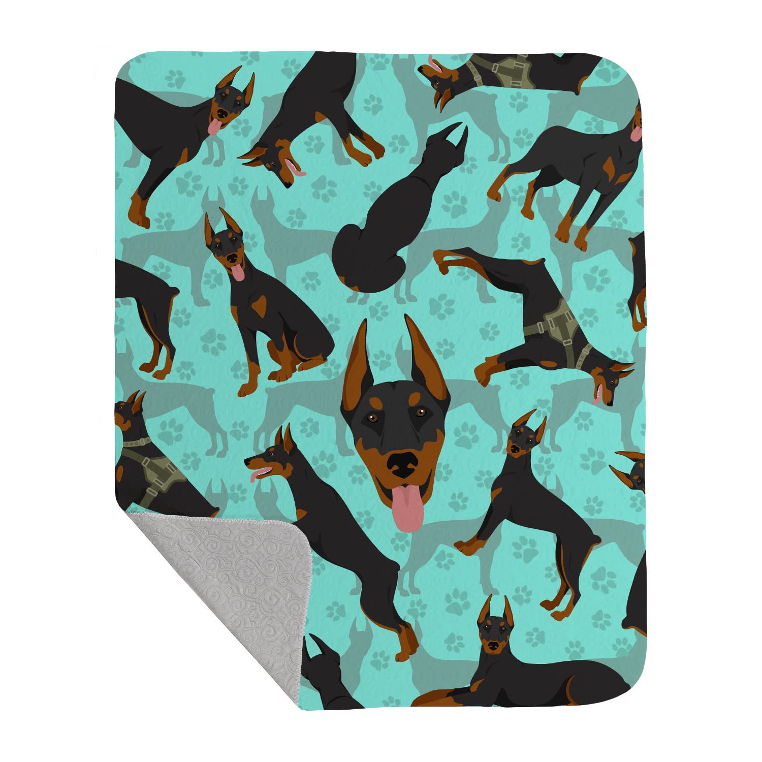 Carolines Treasures MLM1021LQB Doberman Pinscher Quilted Blanket 50x60 Artwork Pattern Quilted Throw Blanket for Bed, Couch, Sofa, Soft and Lightweight