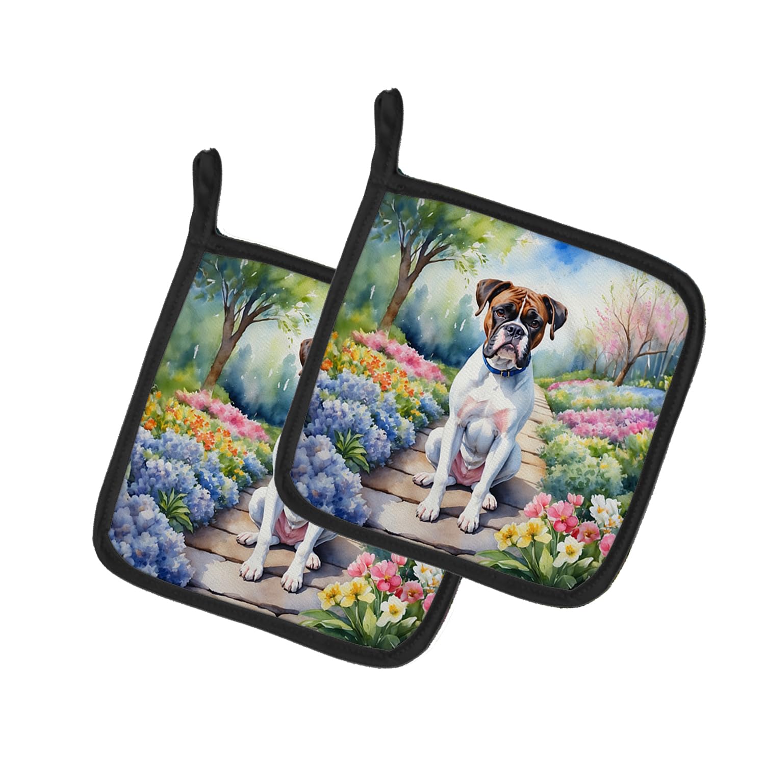 Boxer Spring Path Pair of Pot Holders